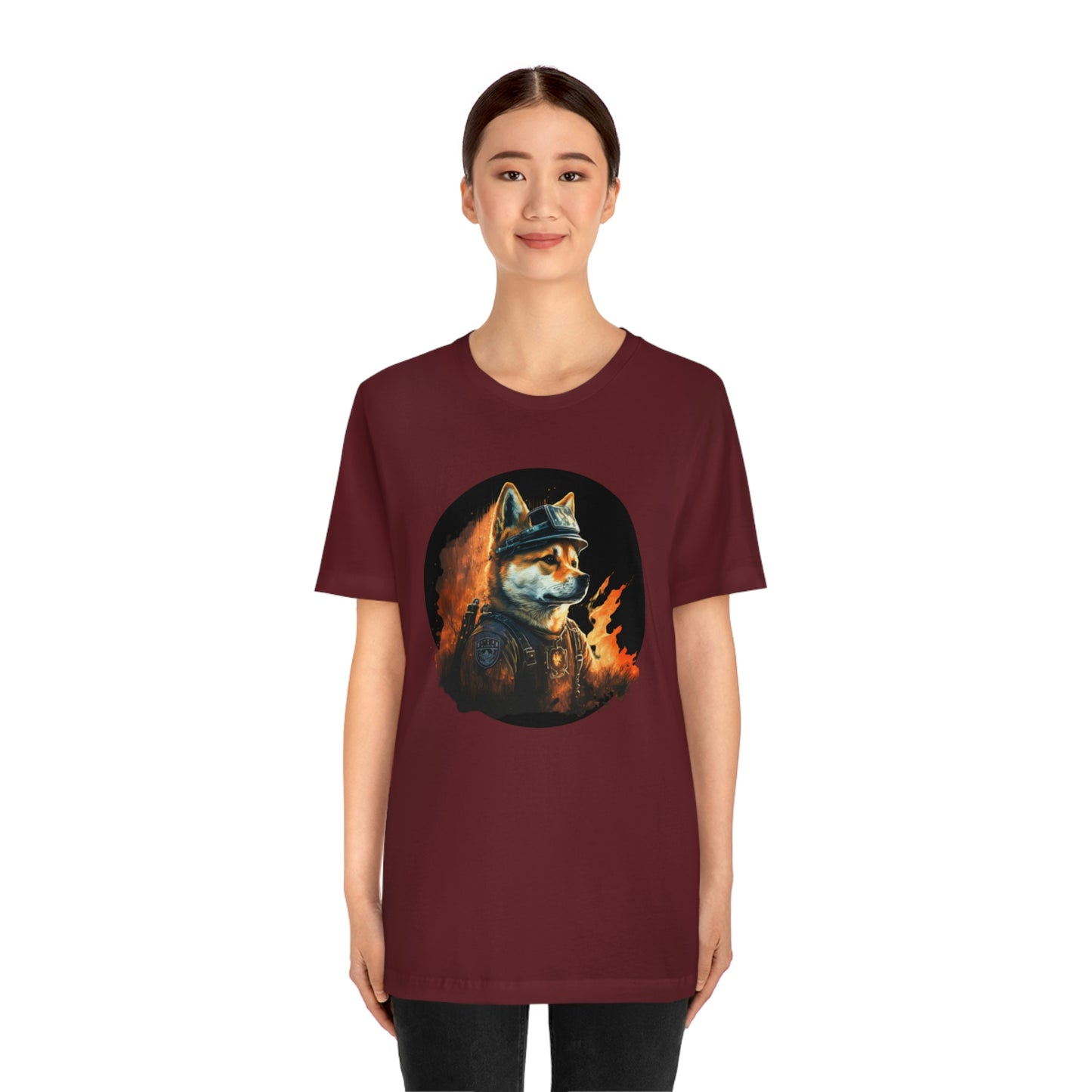 Shiba Inu Firefighter T-Shirt | Support Our Brave First Responders | Shiba Inu Tee with High-Quality Print