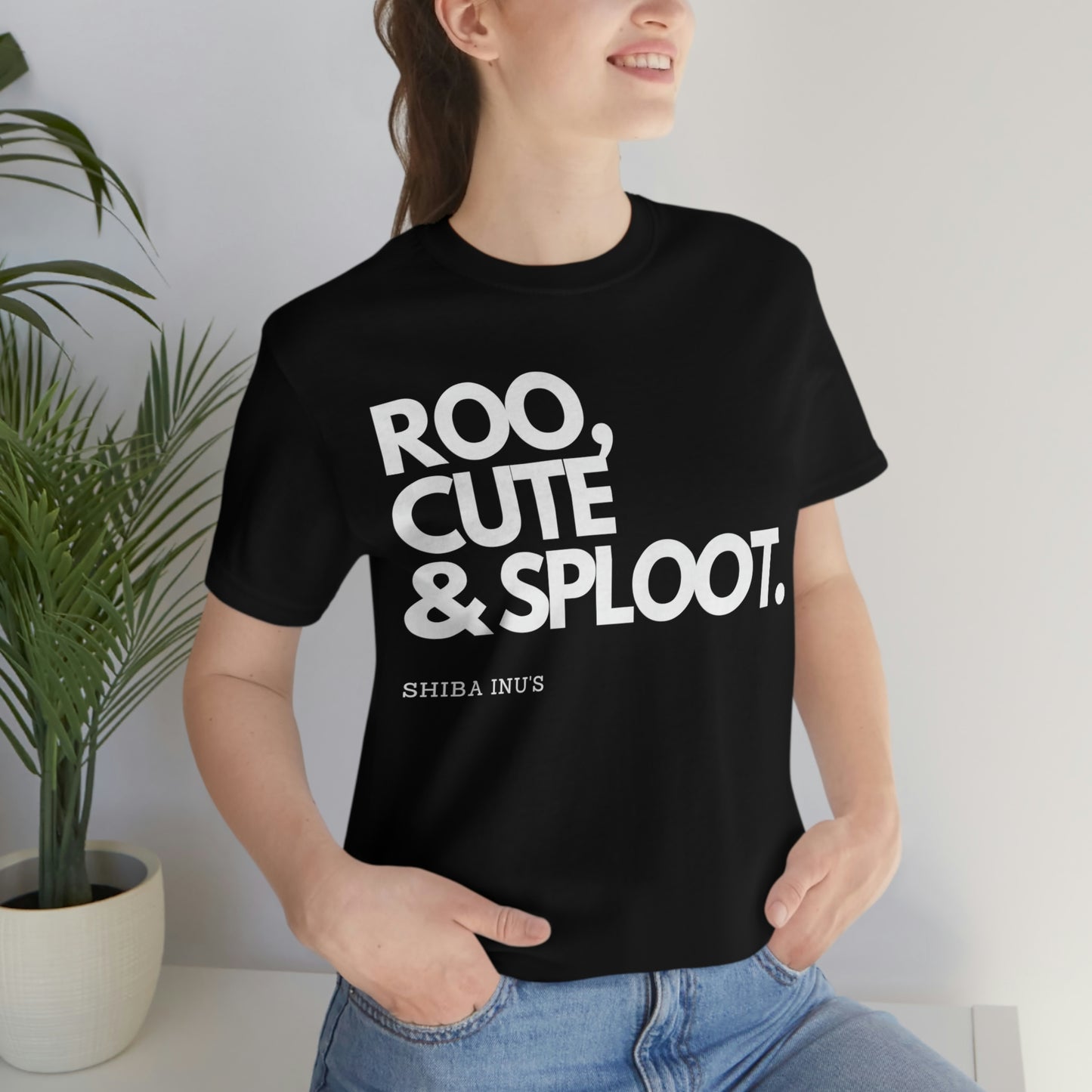 Roo, Cute & Sploot | White Ink | Unisex Jersey Short Sleeve Tee