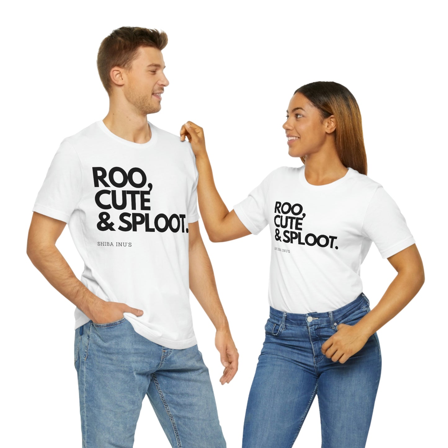 Roo, Cute & Sploot | Black Ink | Unisex Jersey Short Sleeve Tee