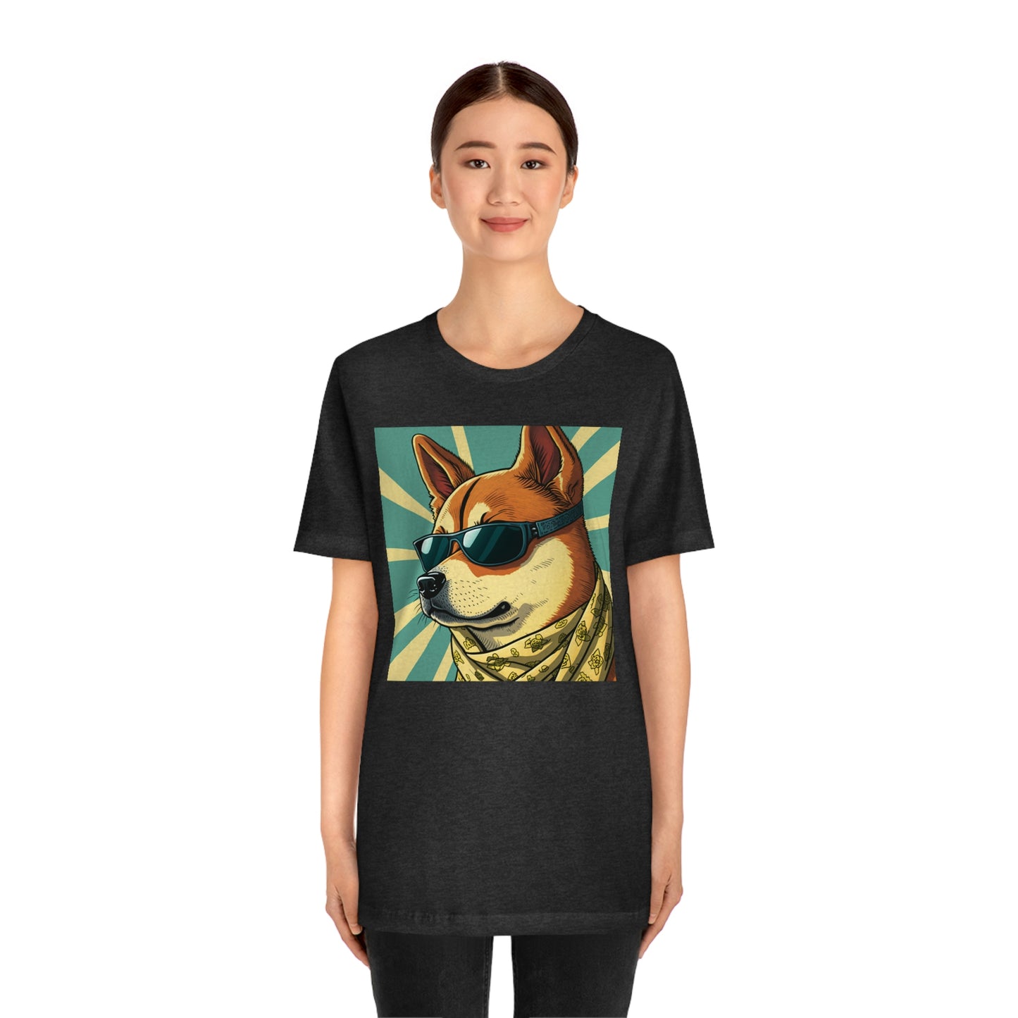 Trendy Shiba Inu T-Shirt | Cartoon Bandana and Sunglasses Design | Shiba Tee with High-Quality Print | Great Gift Idea