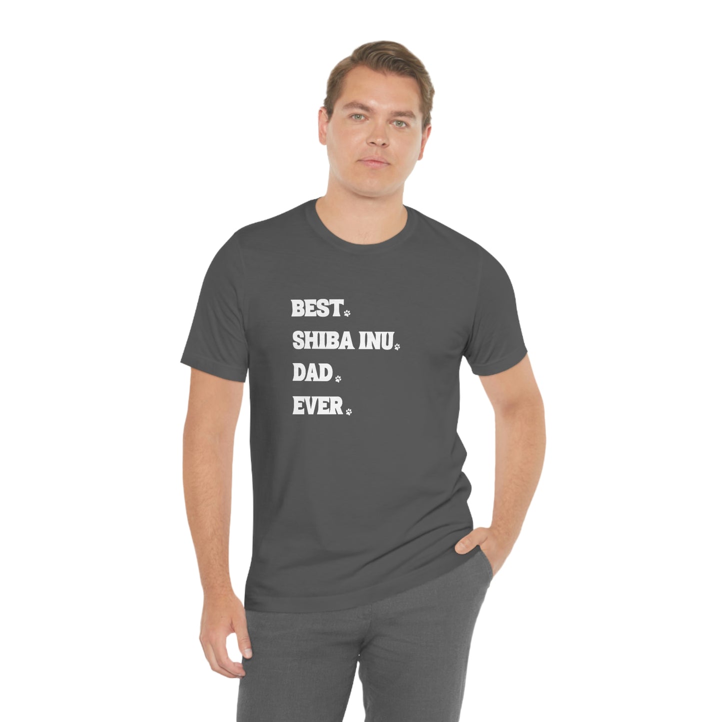 "Best Shiba Inu Dad Ever" Unisex T-Shirt - Minimalistic Style, Soft Cotton, Ribbed Collar, Durable Fit, Quality Print