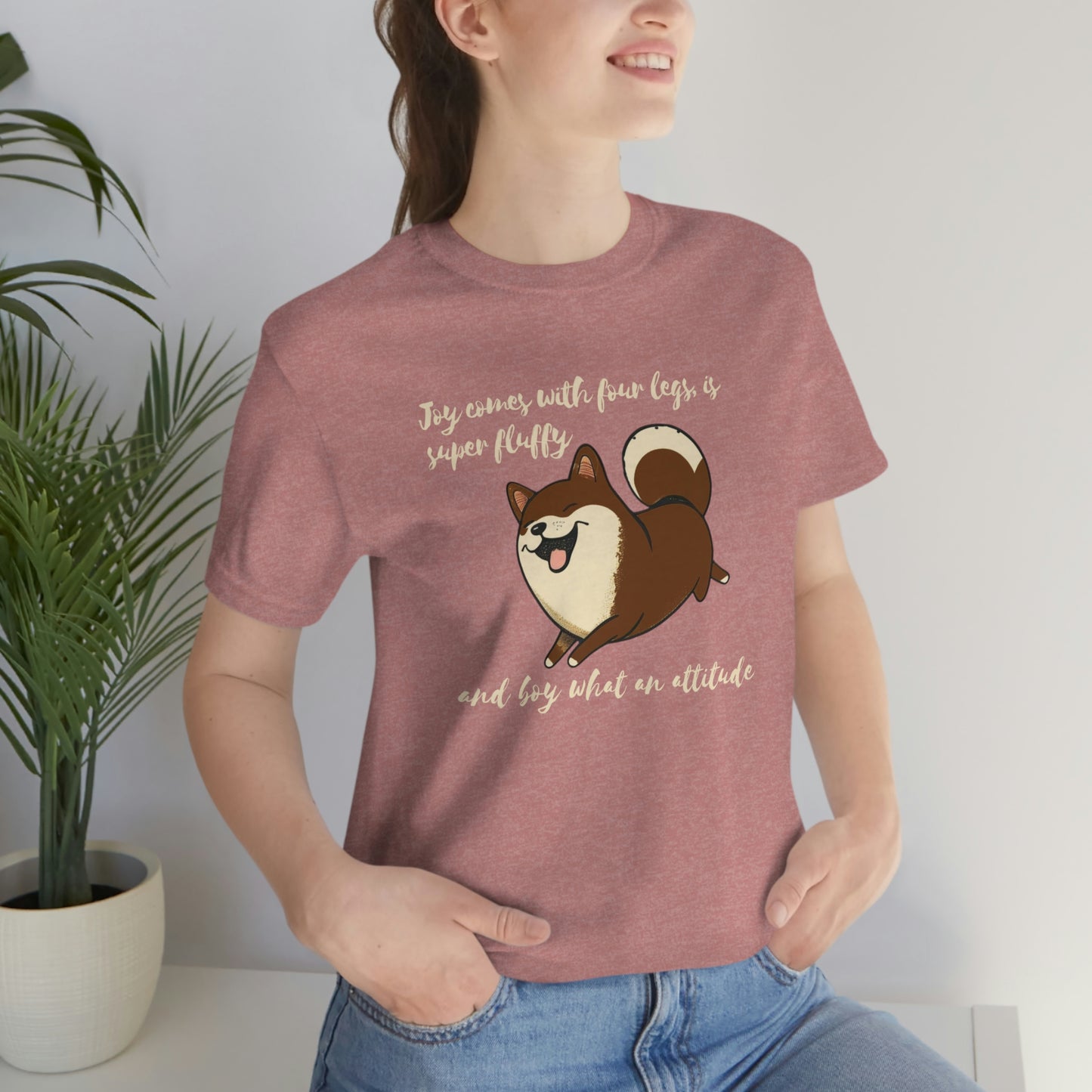 Boy What an Attitude | Dk Brown Shiba Inu | Unisex Jersey Short Sleeve Tee