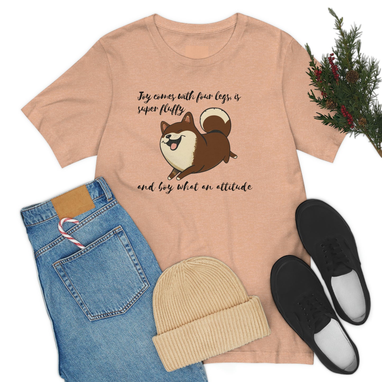 Boy What an Attitude | Dk Brown Shiba Inu | Unisex Jersey Short Sleeve Tee