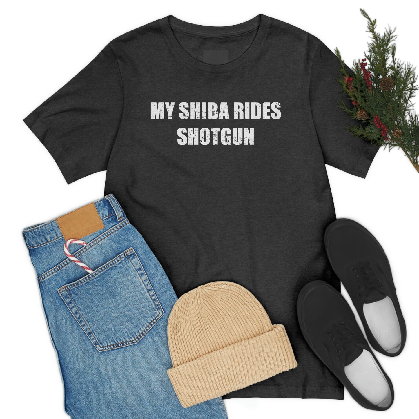 My Shiba Rides Shotgun: Soft Cotton & Quality Print Shiba Inu Pet T-shirt