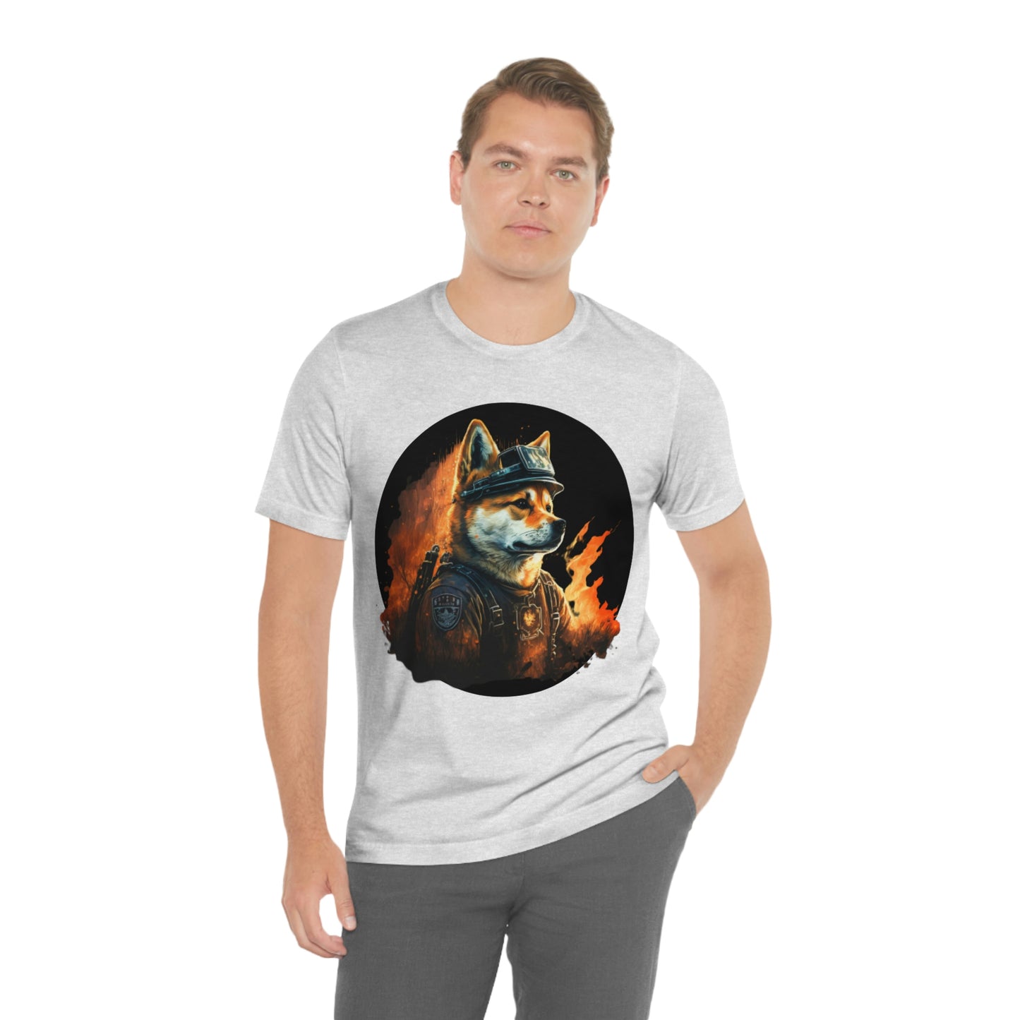 Shiba Inu Firefighter T-Shirt | Support Our Brave First Responders | Soft Cotton Tee with High-Quality Print