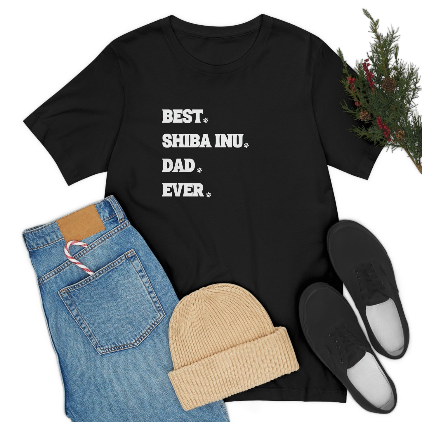 "Best Shiba Inu Dad Ever" Unisex T-Shirt - Minimalistic Style, Soft Cotton, Ribbed Collar, Durable Fit, Quality Print