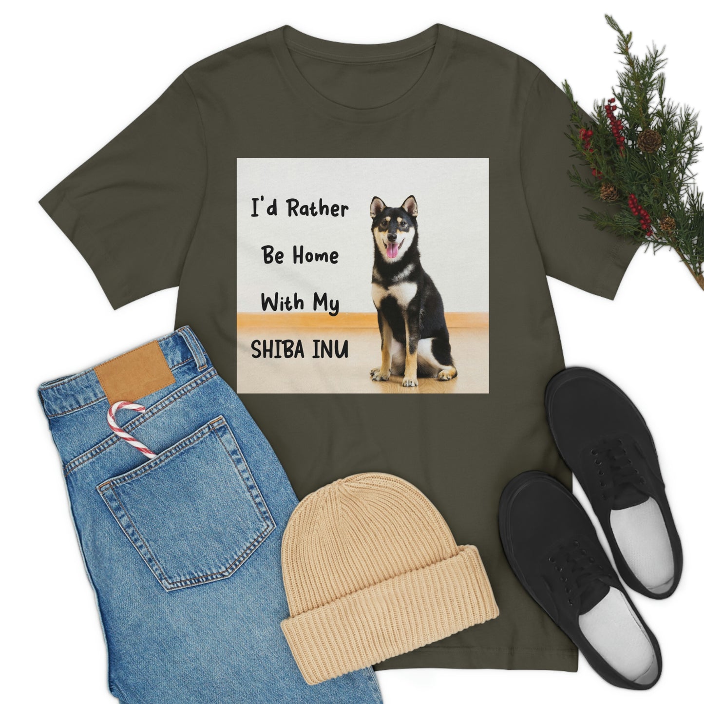 'I'd Rather Be Home with my Shiba' | Unisex Jersey Short Sleeve Tee