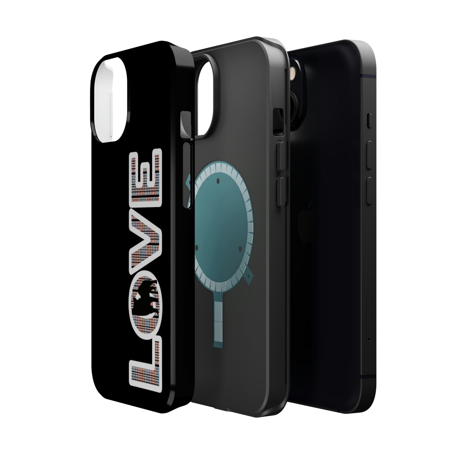 Shiba Inu Phone Case - "LOVE" design - Stylish iPhone, Shiba Love Design MagSafe Phone Case - Dual Layer Protection for iPhone Tough Cases