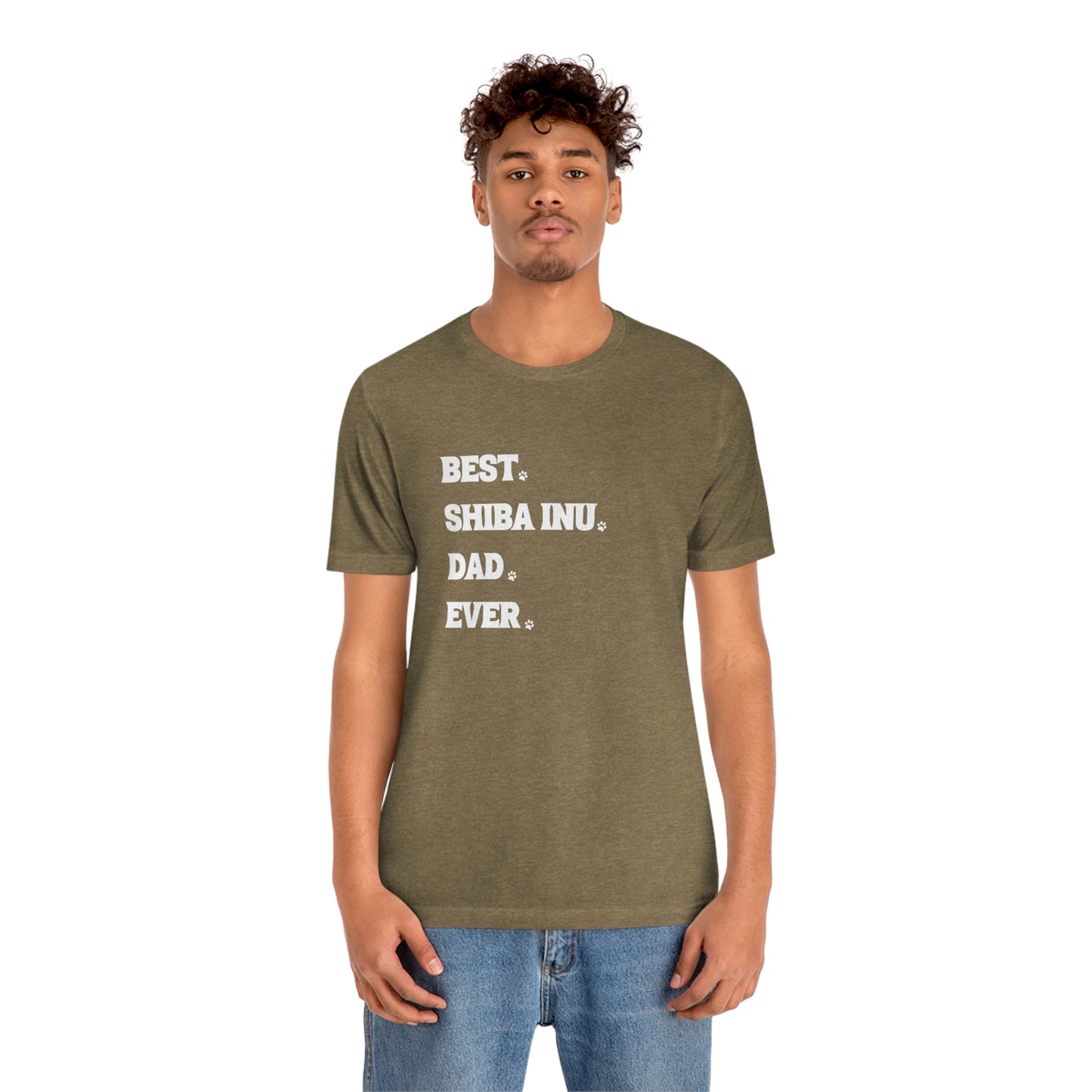 "Best Shiba Inu Dad Ever" Unisex T-Shirt - Minimalistic Style, Soft Cotton, Ribbed Collar, Durable Fit, Quality Print