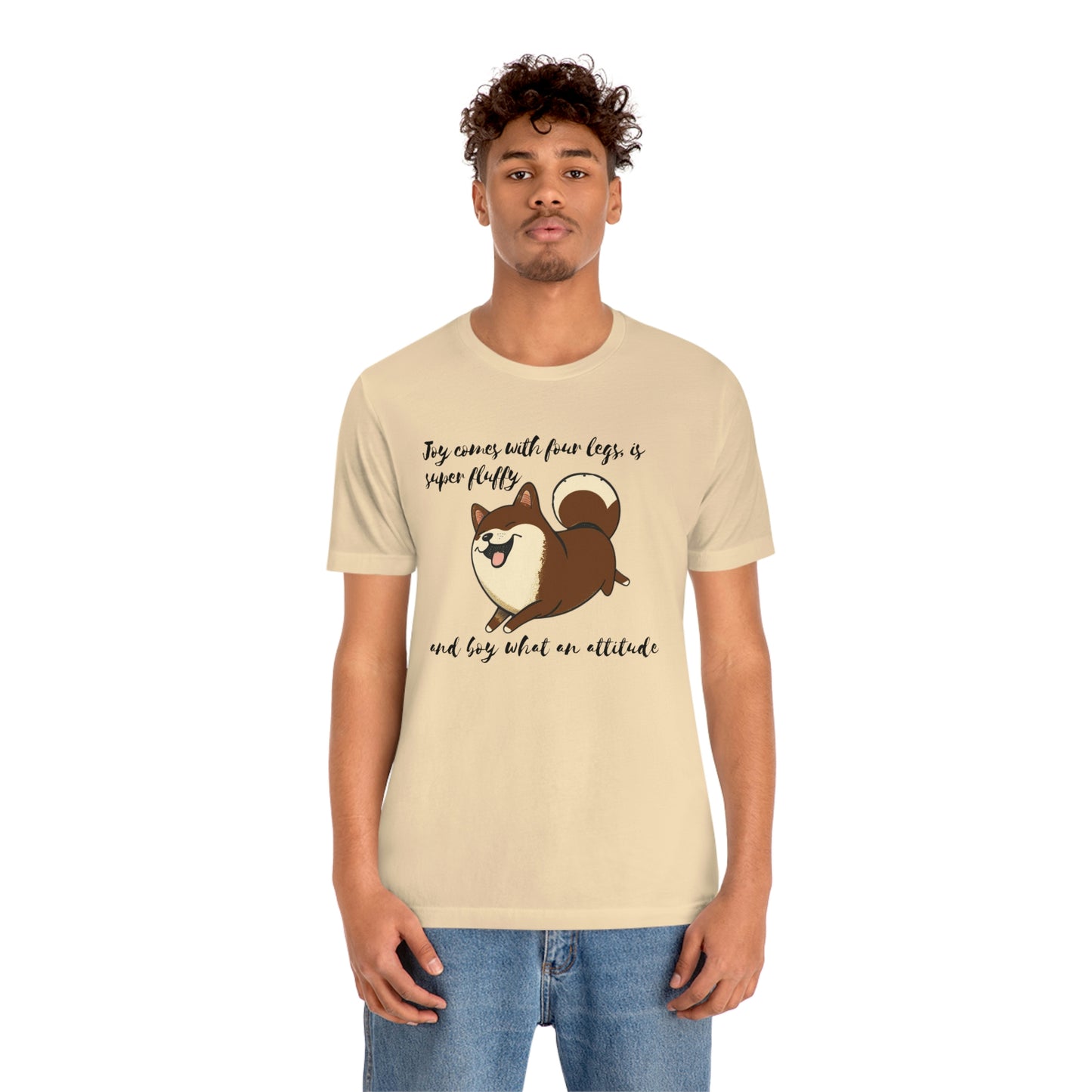 Boy What an Attitude | Dk Brown Shiba Inu | Unisex Jersey Short Sleeve Tee