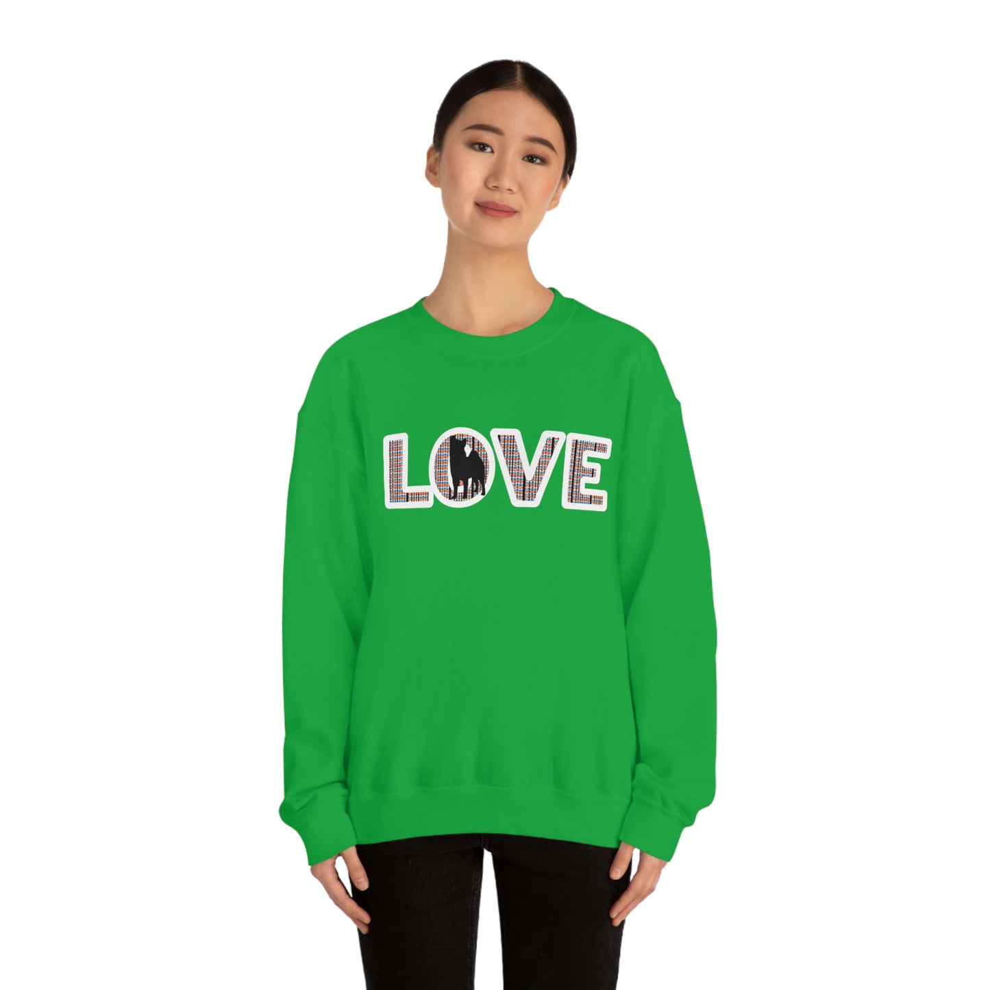 Shiba Inu Sweatshirt - 'LOVE' Shiba's Design - Crewneck Sweatshirt - Soft, Warm, and Stylish Great Warm Shiba Inu Gift for a Shiba Inu Lover