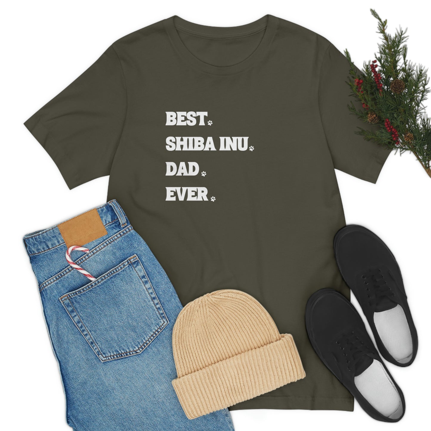 "Best Shiba Inu Dad Ever" Unisex T-Shirt - Minimalistic Style, Soft Cotton, Ribbed Collar, Durable Fit, Quality Print