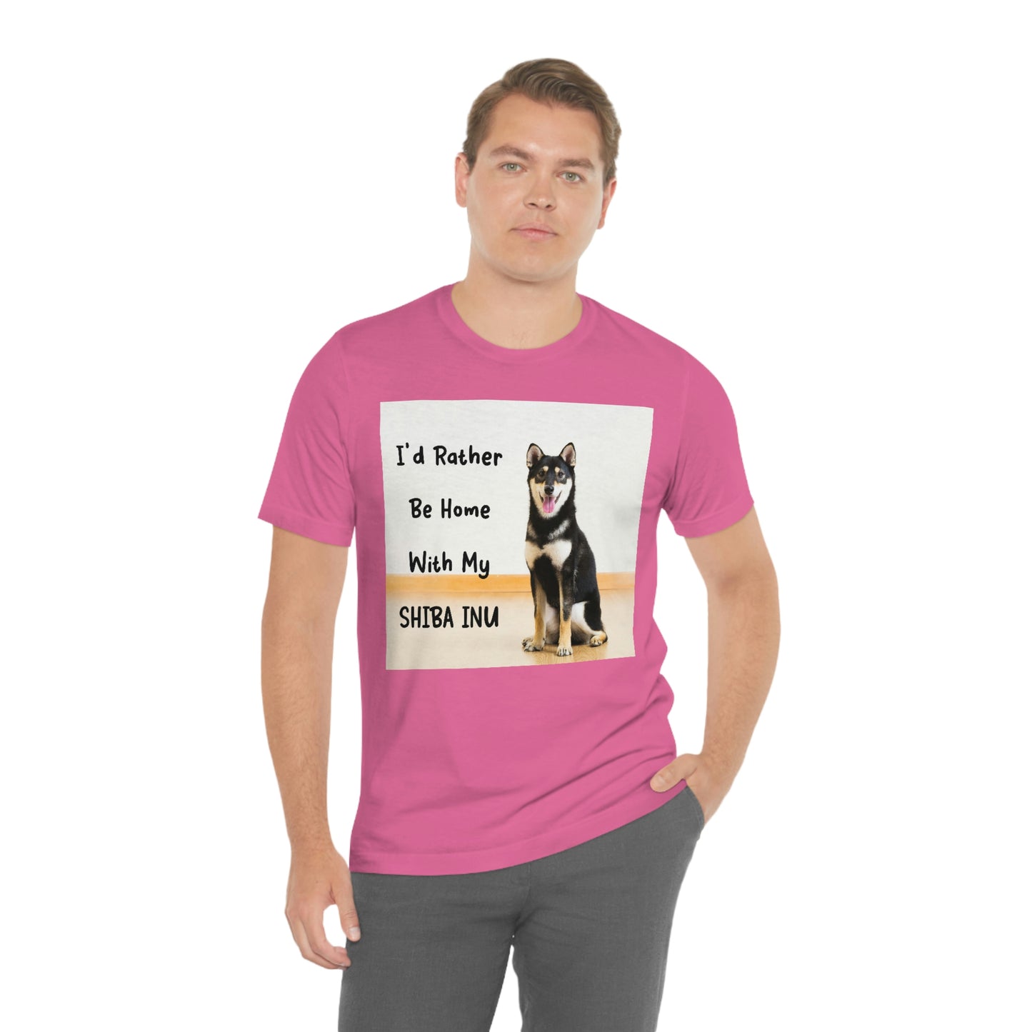 'I'd Rather Be Home with my Shiba' | Unisex Jersey Short Sleeve Tee