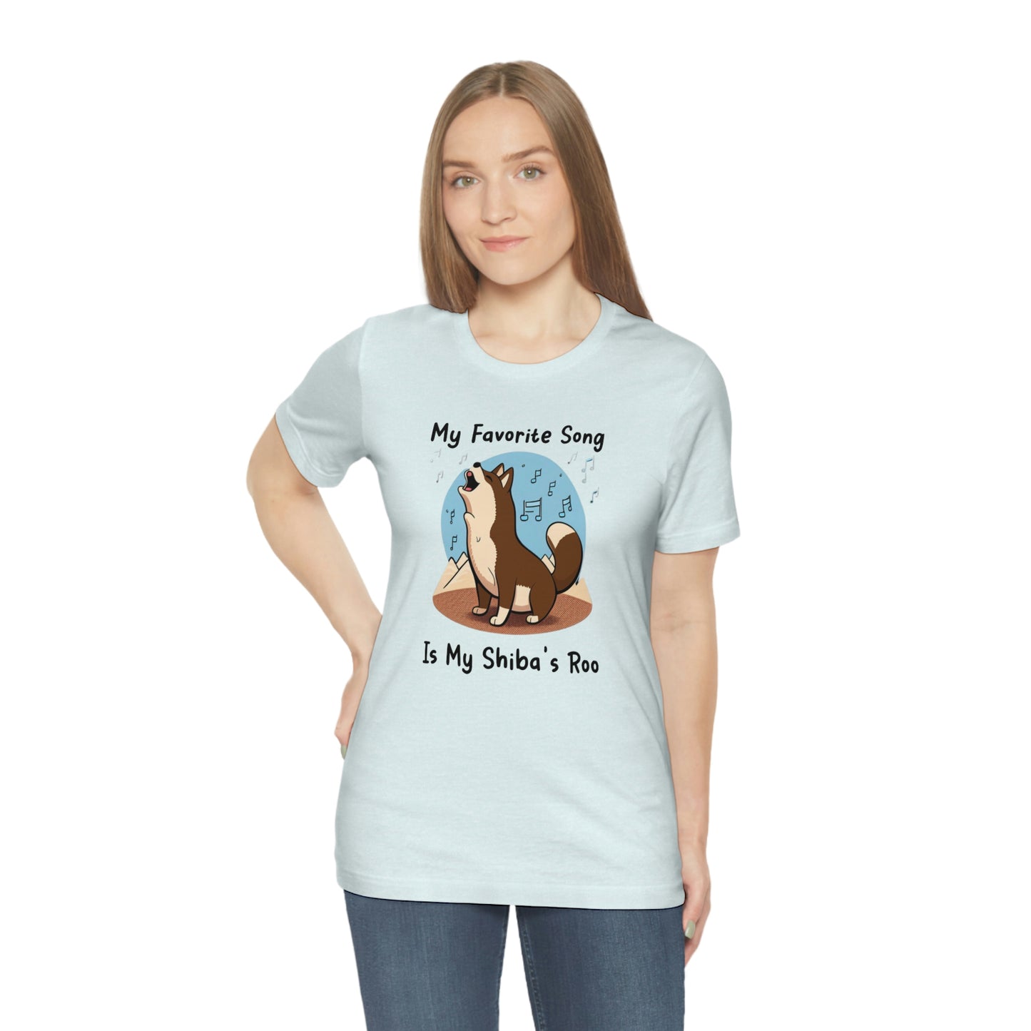 My Favorite Song - Black Ink | Dk Brown Shiba Inu | Unisex Jersey Short Sleeve Tee