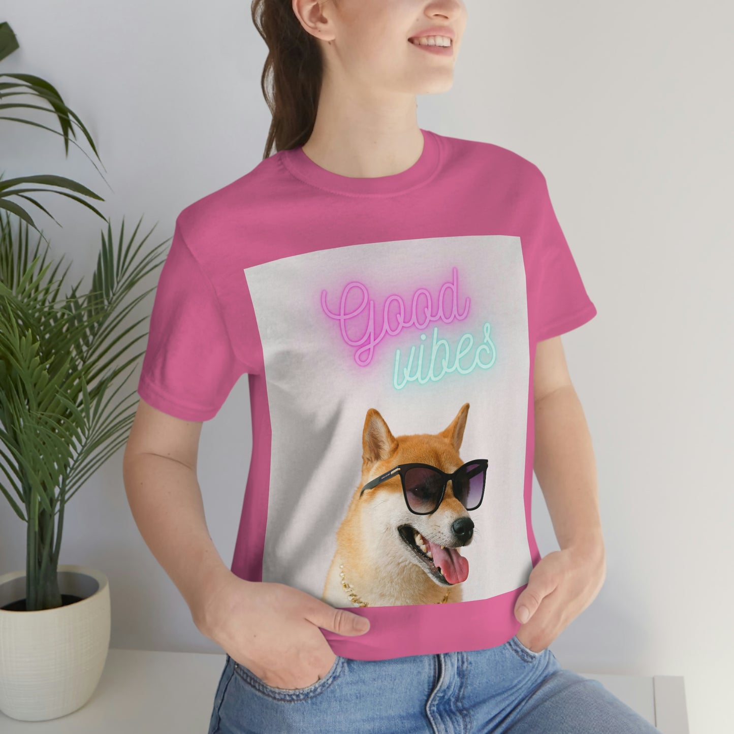 Good Vibes | Shiba Inu | Unisex Jersey Short Sleeve Tee