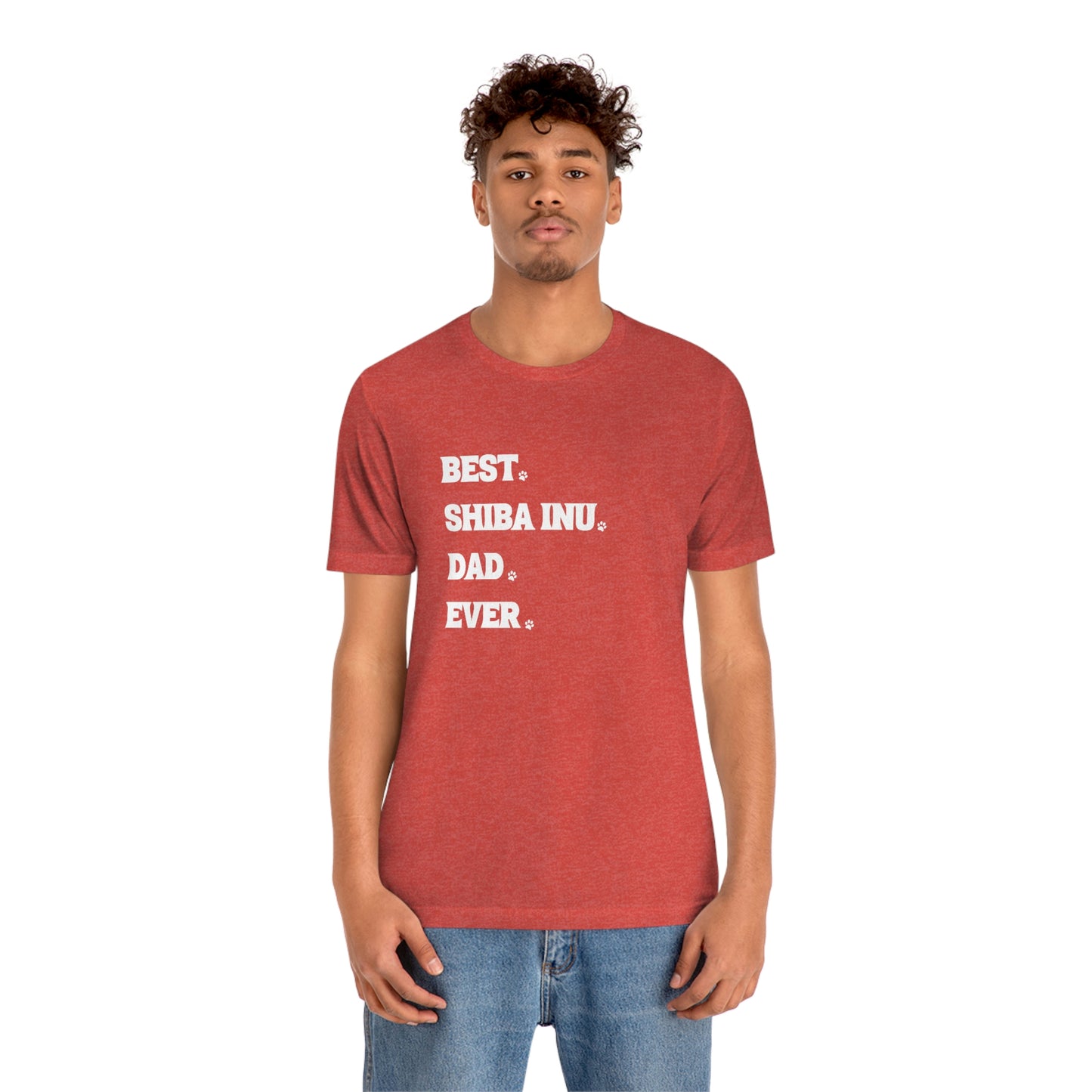 "Best Shiba Inu Dad Ever" Unisex T-Shirt - Minimalistic Style, Soft Cotton, Ribbed Collar, Durable Fit, Quality Print