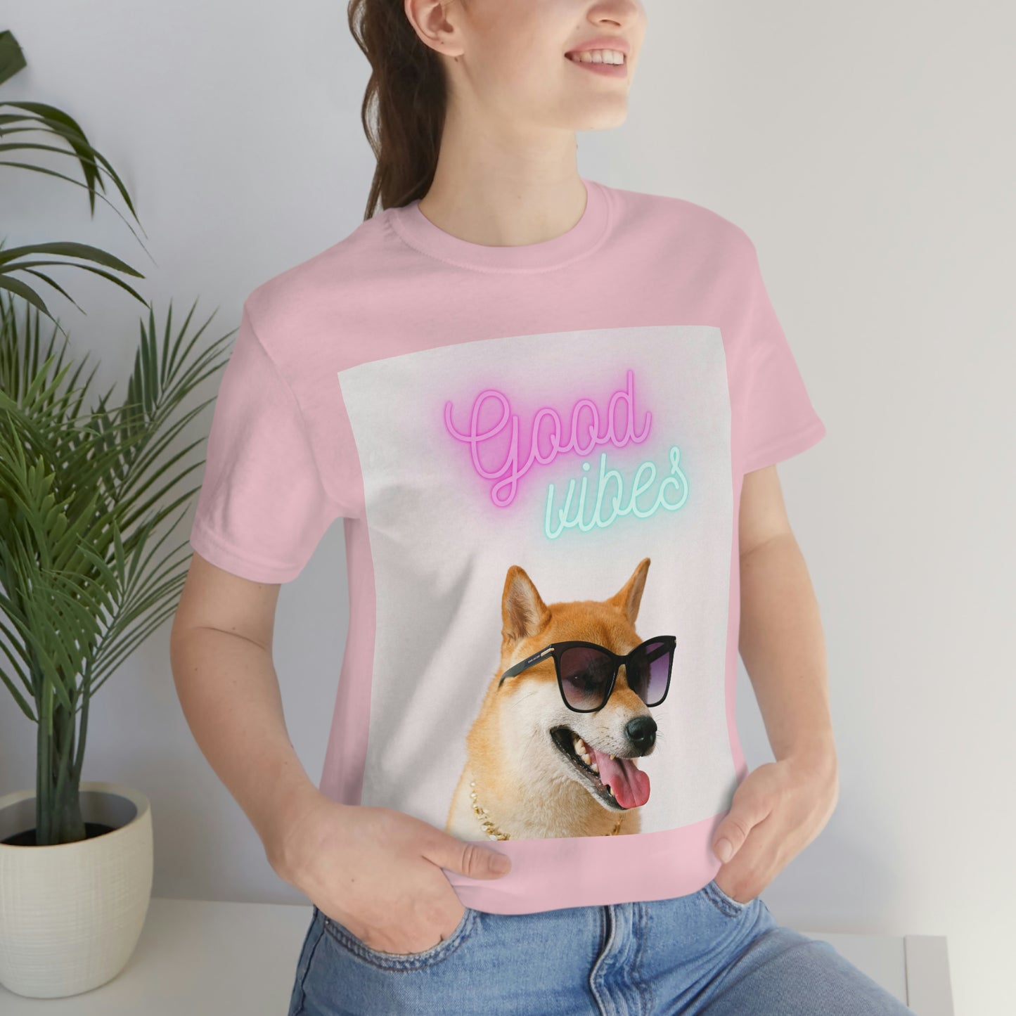 Good Vibes | Shiba Inu | Unisex Jersey Short Sleeve Tee