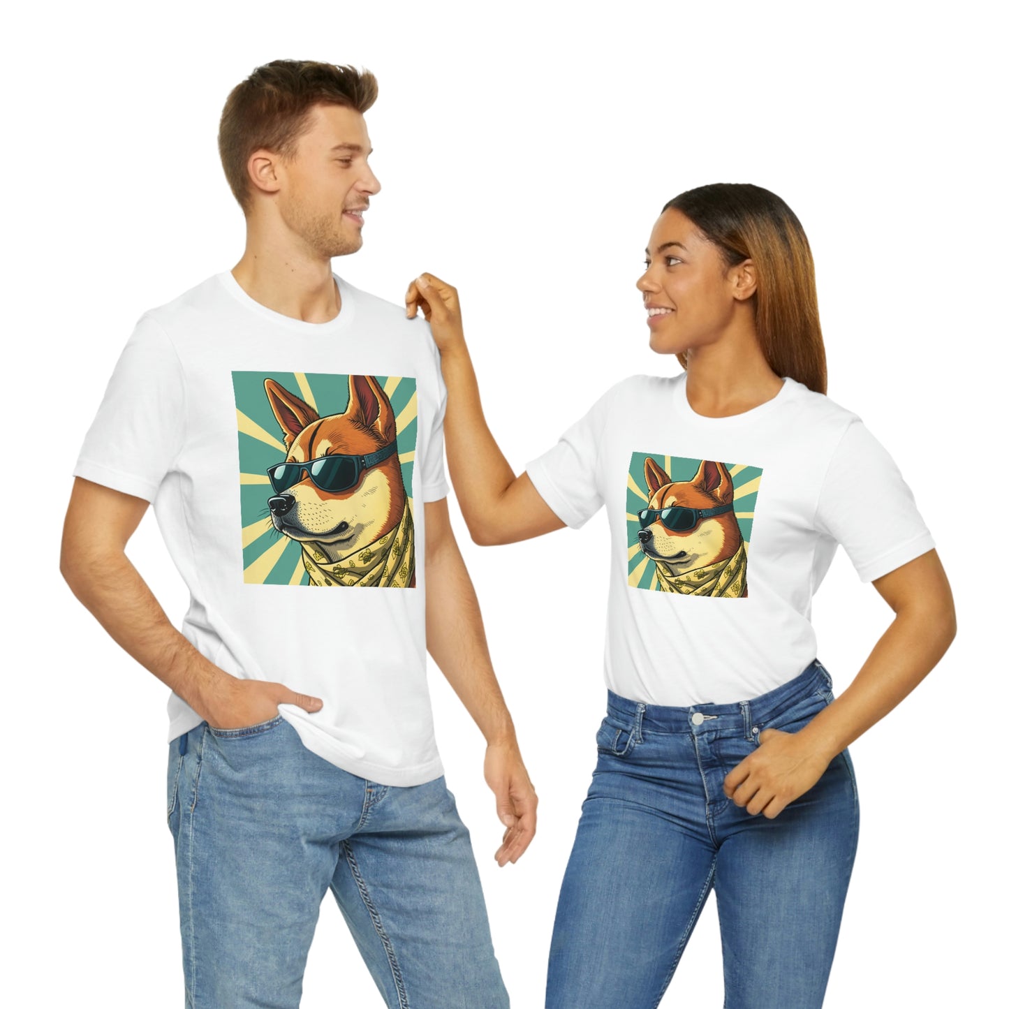 Trendy Shiba Inu T-Shirt | Cartoon Bandana and Sunglasses Design | Shiba Tee with High-Quality Print | Great Gift Idea