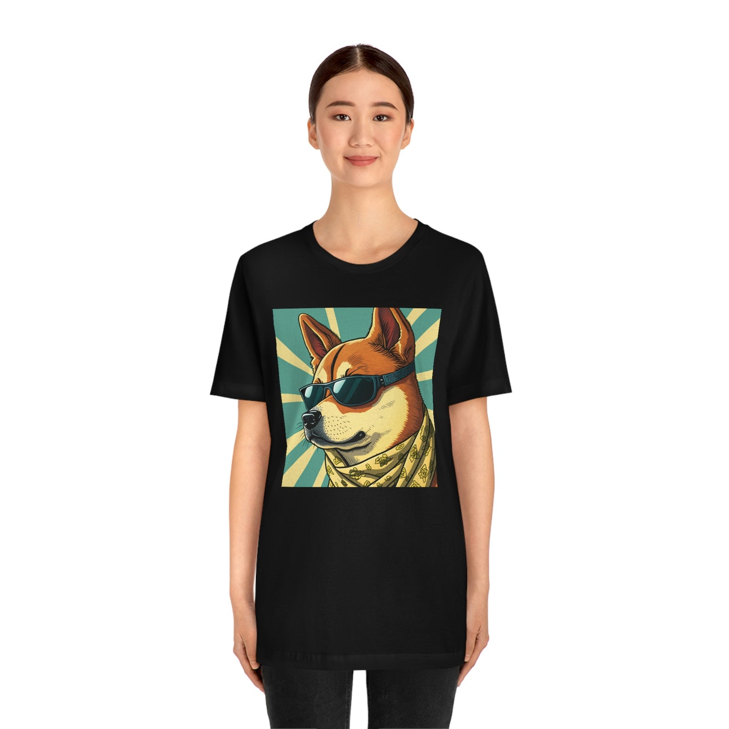 Trendy Shiba Inu T-Shirt | Cartoon Bandana and Sunglasses Design | Shiba Tee with High-Quality Print | Great Gift Idea