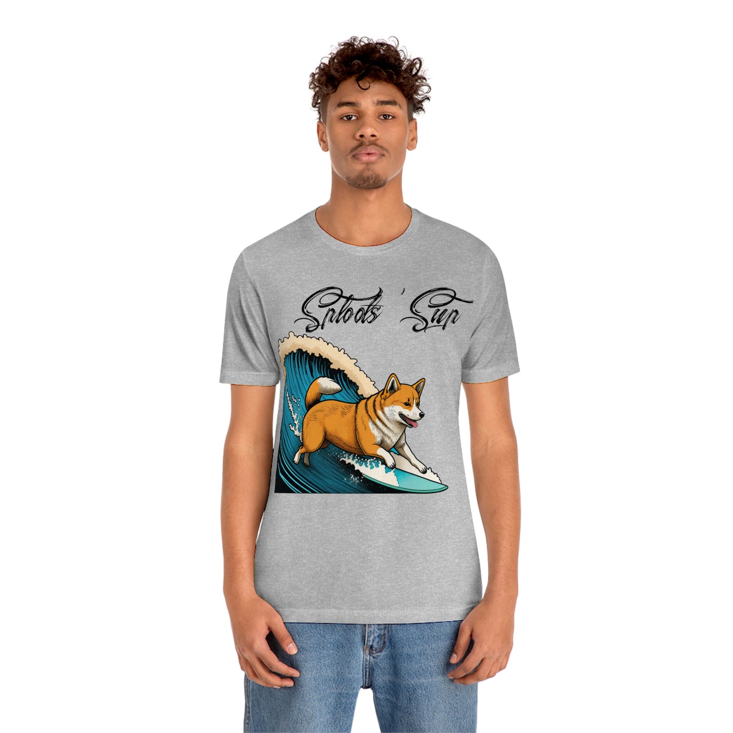 Sploots 'Sup Surfin' Shiba Inu | Black Ink | Short Sleeve Tee