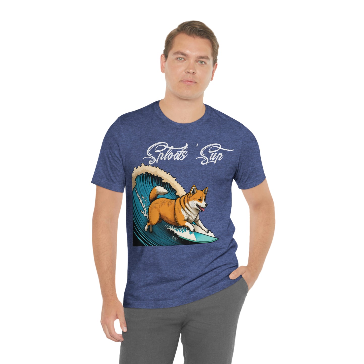 Sploots 'Sup Surfin' Shiba Inu | White Ink | Short Sleeve Tee