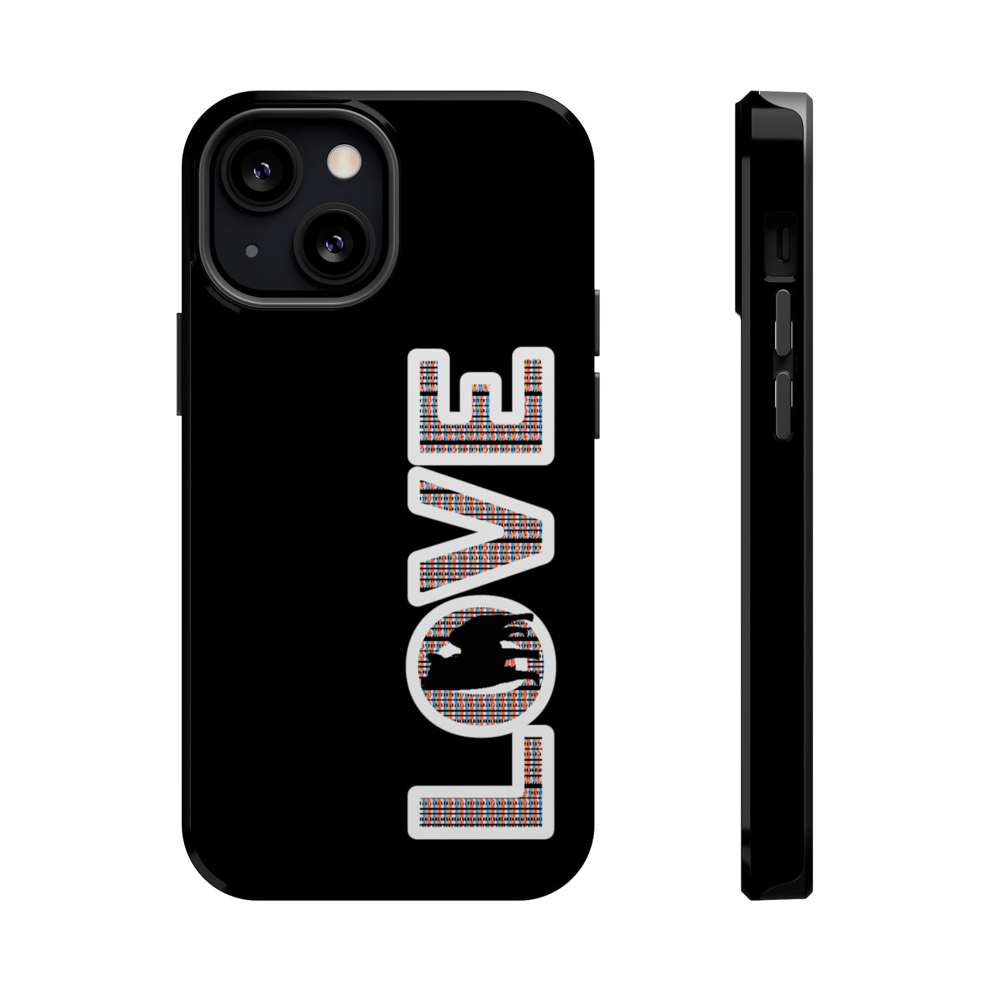 Shiba Inu Phone Case - "LOVE" design - Stylish iPhone, Shiba Love Design MagSafe Phone Case - Dual Layer Protection for iPhone Tough Cases