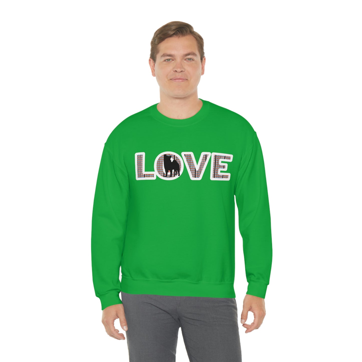 Shiba Inu Sweatshirt - 'LOVE' Shiba's Design - Crewneck Sweatshirt - Soft, Warm, and Stylish Great Warm Shiba Inu Gift for a Shiba Inu Lover