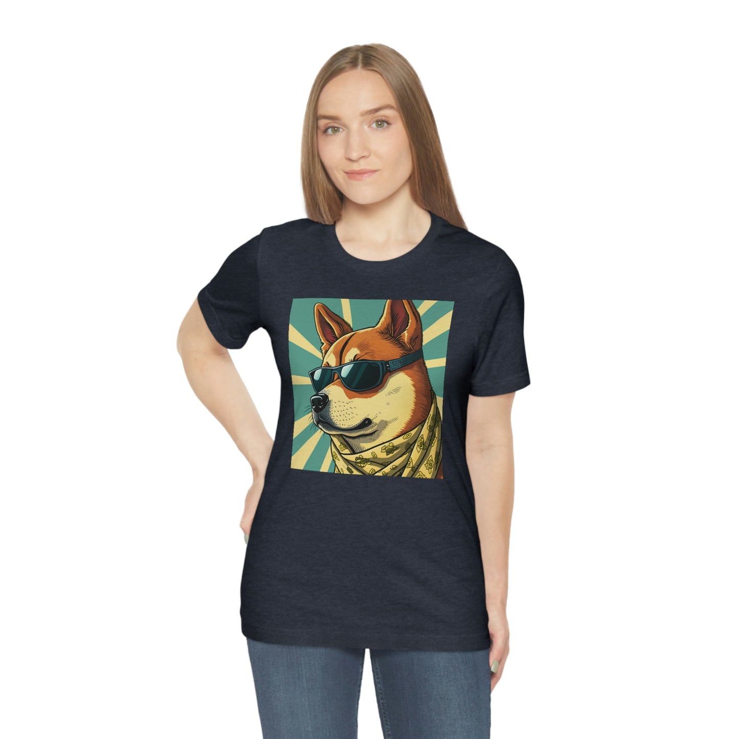 Trendy Shiba Inu T-Shirt | Cartoon Bandana and Sunglasses Design | Shiba Tee with High-Quality Print | Great Gift Idea