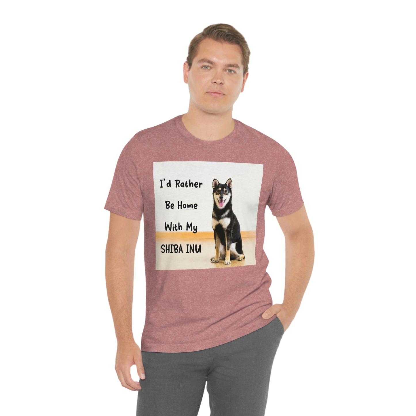 'I'd Rather Be Home with my Shiba' | Unisex Jersey Short Sleeve Tee