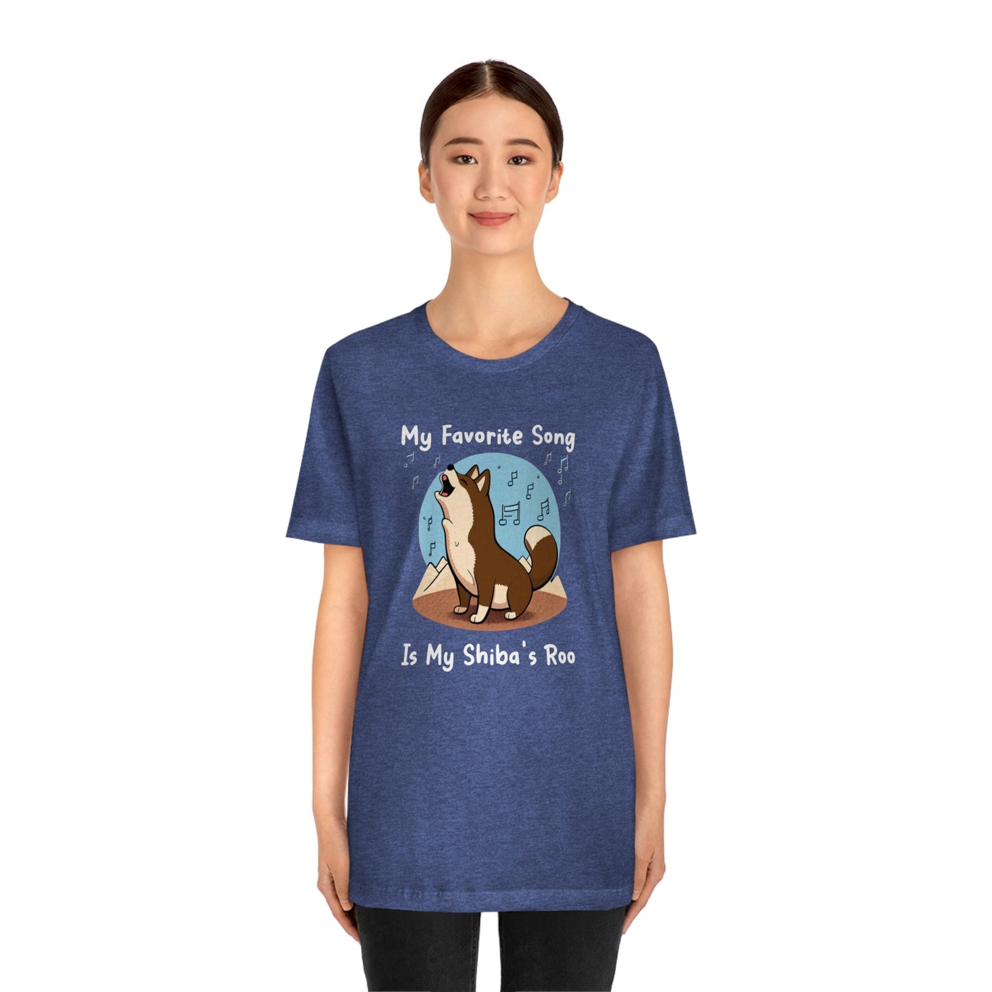 My Favorite Song - White Ink | Dk Brown Shiba Inu | Unisex Jersey Short Sleeve Tee