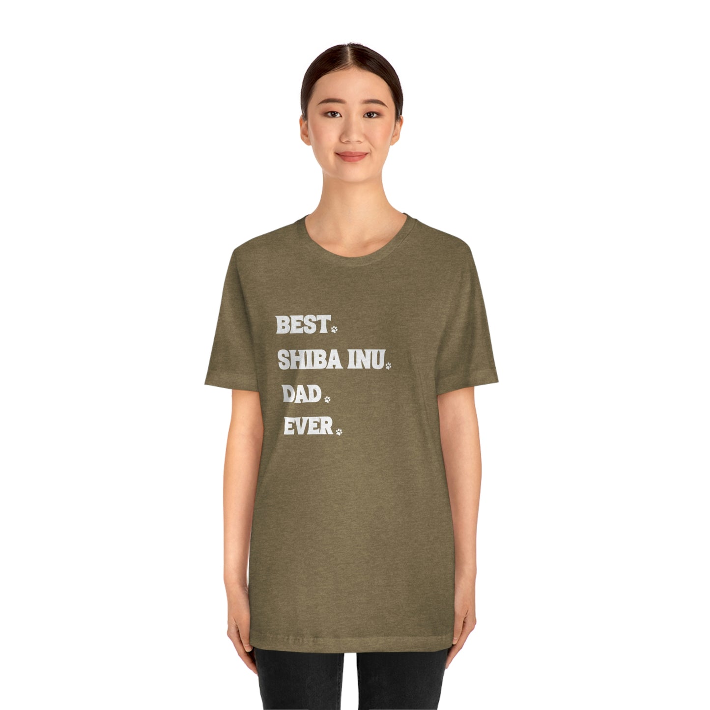 "Best Shiba Inu Dad Ever" Unisex T-Shirt - Minimalistic Style, Soft Cotton, Ribbed Collar, Durable Fit, Quality Print