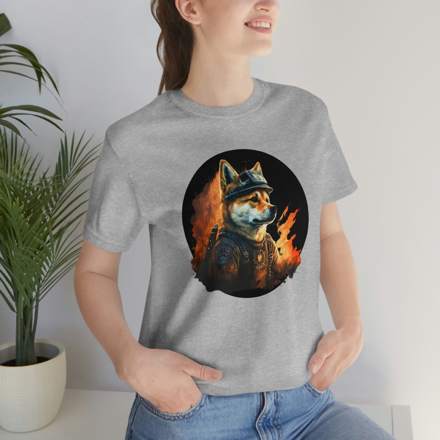 Shiba Inu Firefighter T-Shirt | Support Our Brave First Responders | Shiba Inu Tee with High-Quality Print