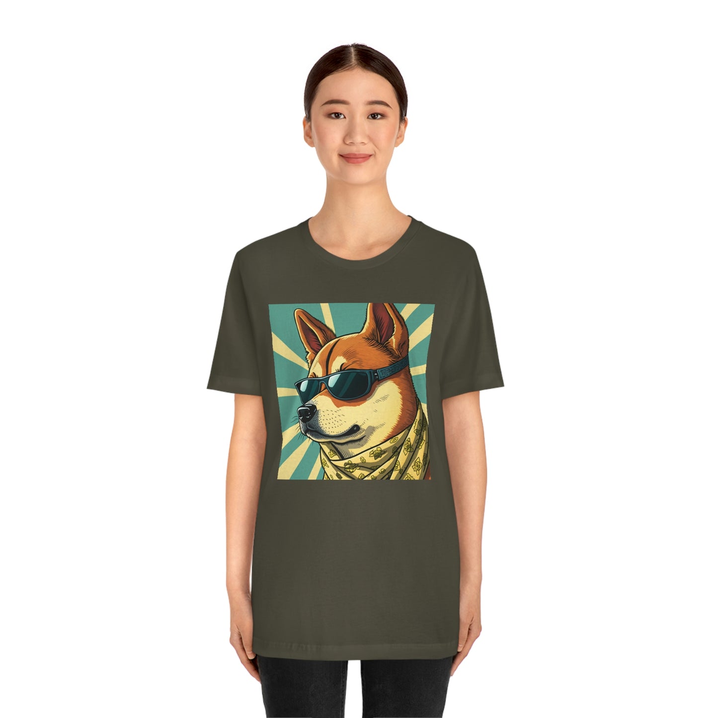 Trendy Shiba Inu T-Shirt | Cartoon Bandana and Sunglasses Design | Shiba Tee with High-Quality Print | Great Gift Idea