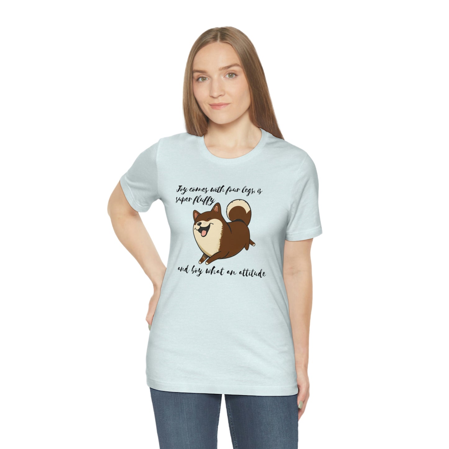 Boy What an Attitude | Dk Brown Shiba Inu | Unisex Jersey Short Sleeve Tee