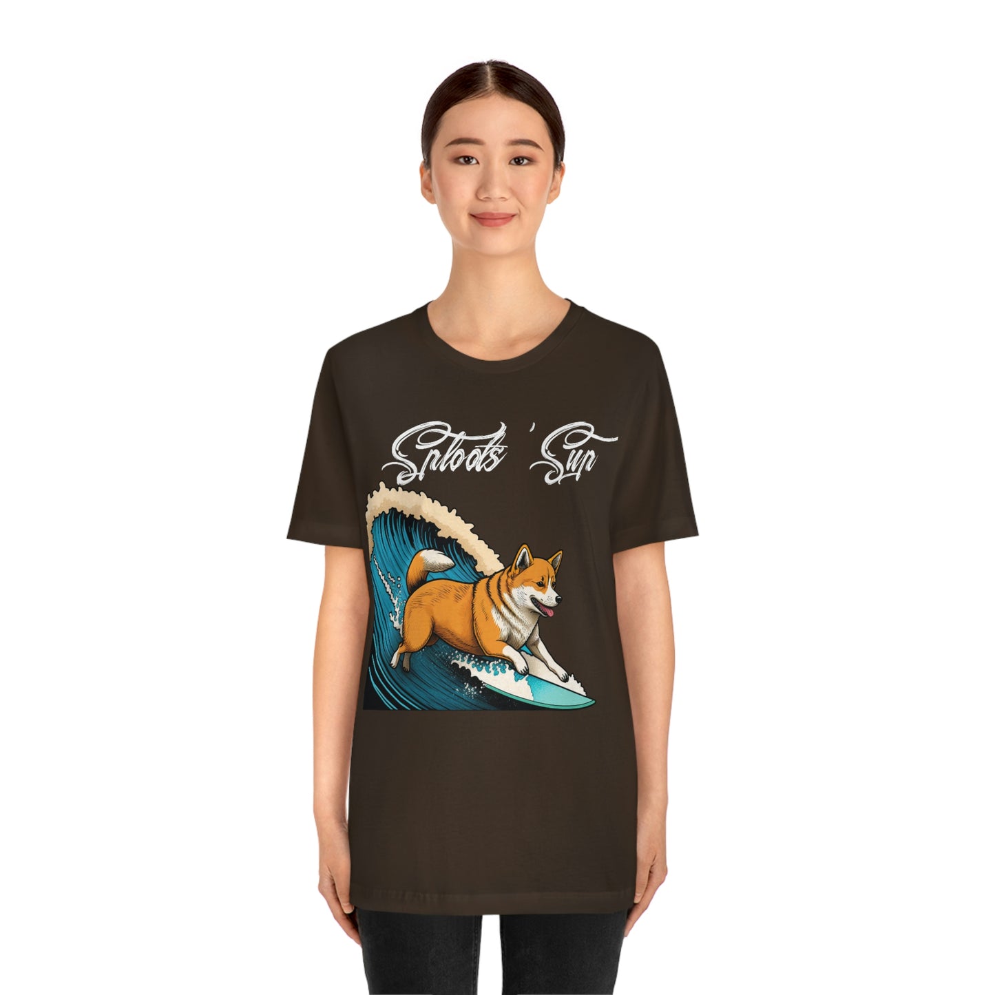 Sploots 'Sup Surfin' Shiba Inu | White Ink | Short Sleeve Tee