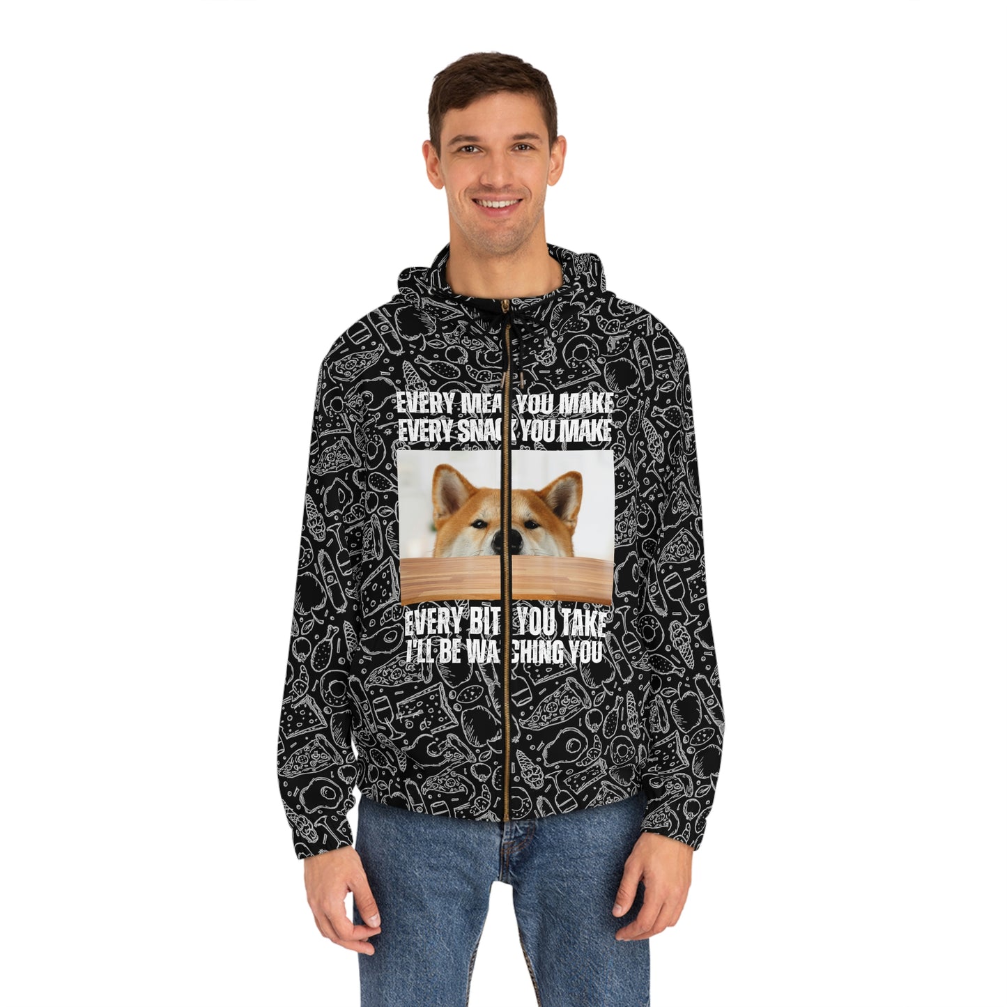 Funny | Shiba Inu | Men's Full-Zip Hoodie (AOP)