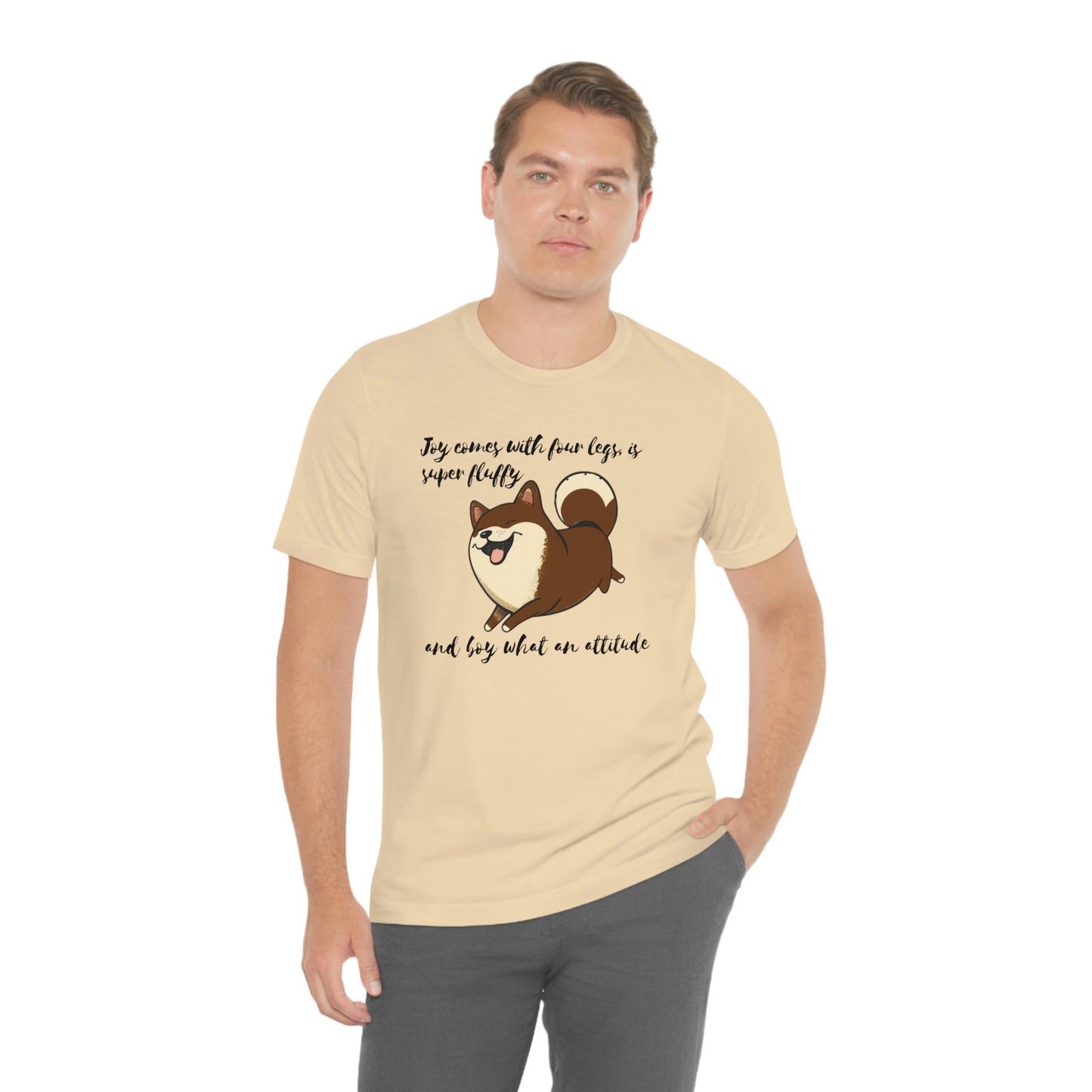 Boy What an Attitude | Dk Brown Shiba Inu | Unisex Jersey Short Sleeve Tee