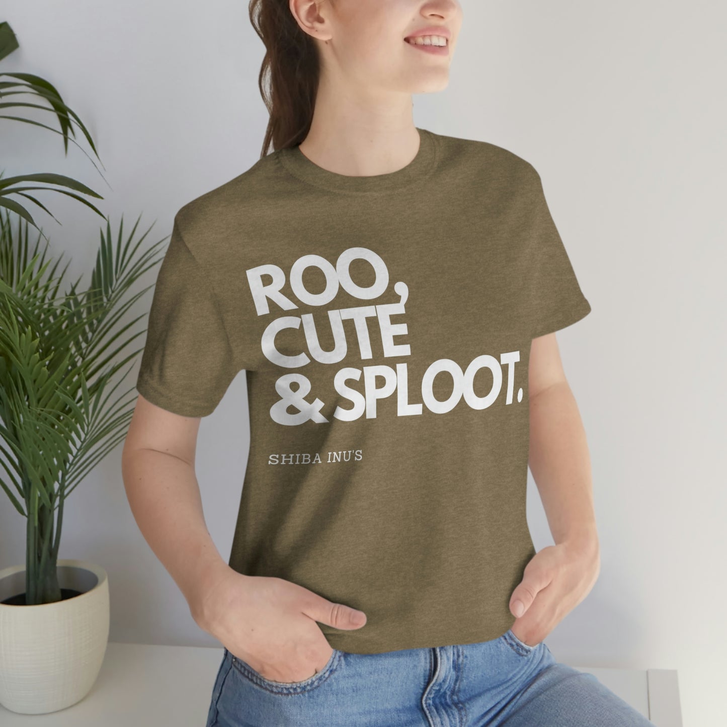 Roo, Cute & Sploot | White Ink | Unisex Jersey Short Sleeve Tee