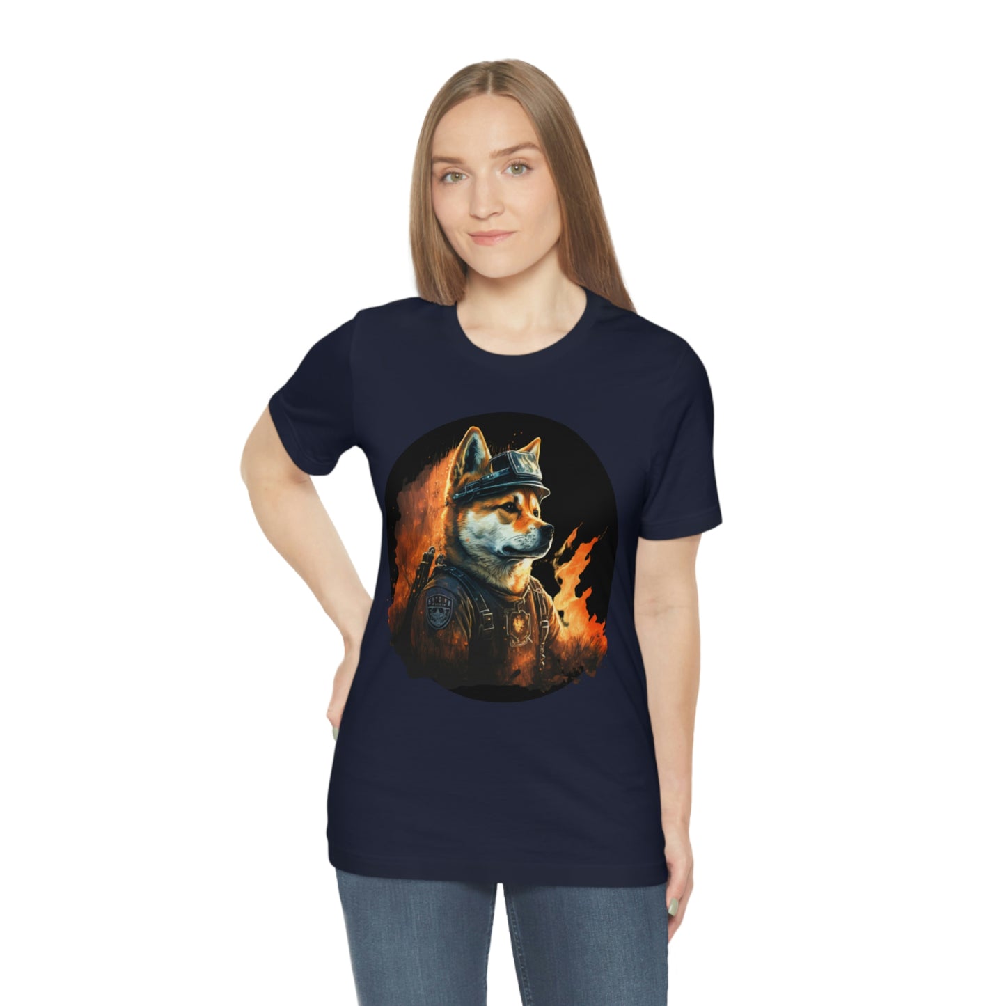 Shiba Inu Firefighter T-Shirt | Support Our Brave First Responders | Soft Cotton Tee with High-Quality Print