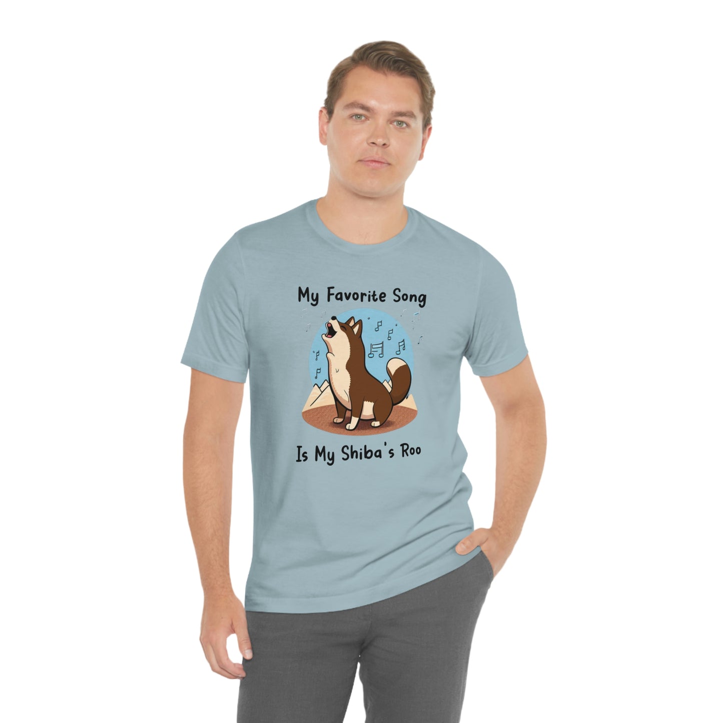 My Favorite Song - Black Ink | Dk Brown Shiba Inu | Unisex Jersey Short Sleeve Tee