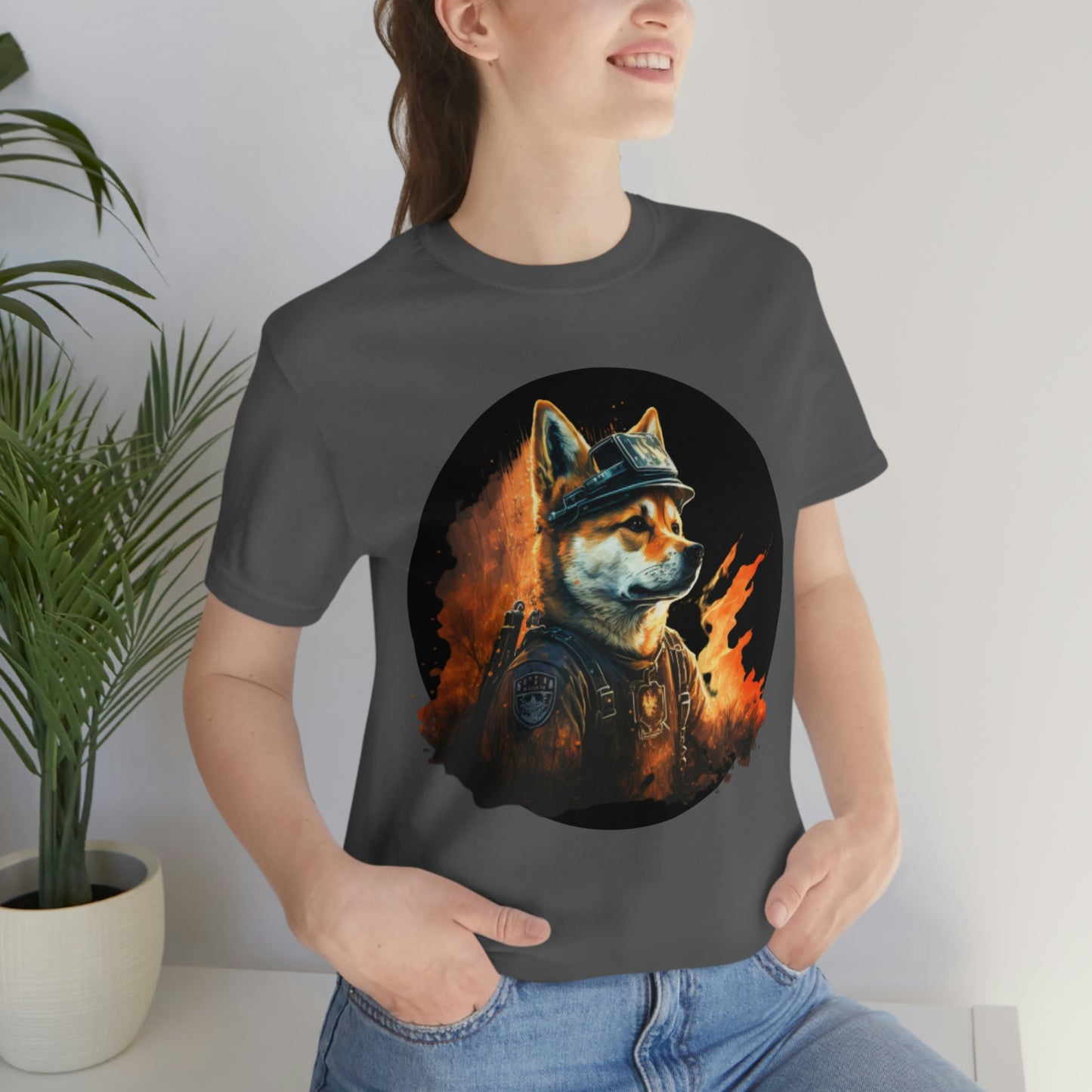 Shiba Inu Firefighter T-Shirt | Support Our Brave First Responders | Soft Cotton Tee with High-Quality Print