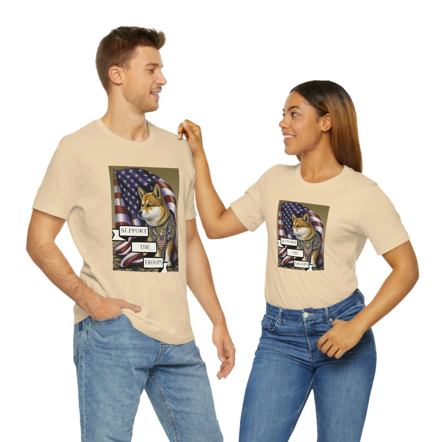 Patriotic Shiba Inu Soldier T-Shirt | American Flag and Support the Troops | Shiba Inu Tee with High-Quality Print