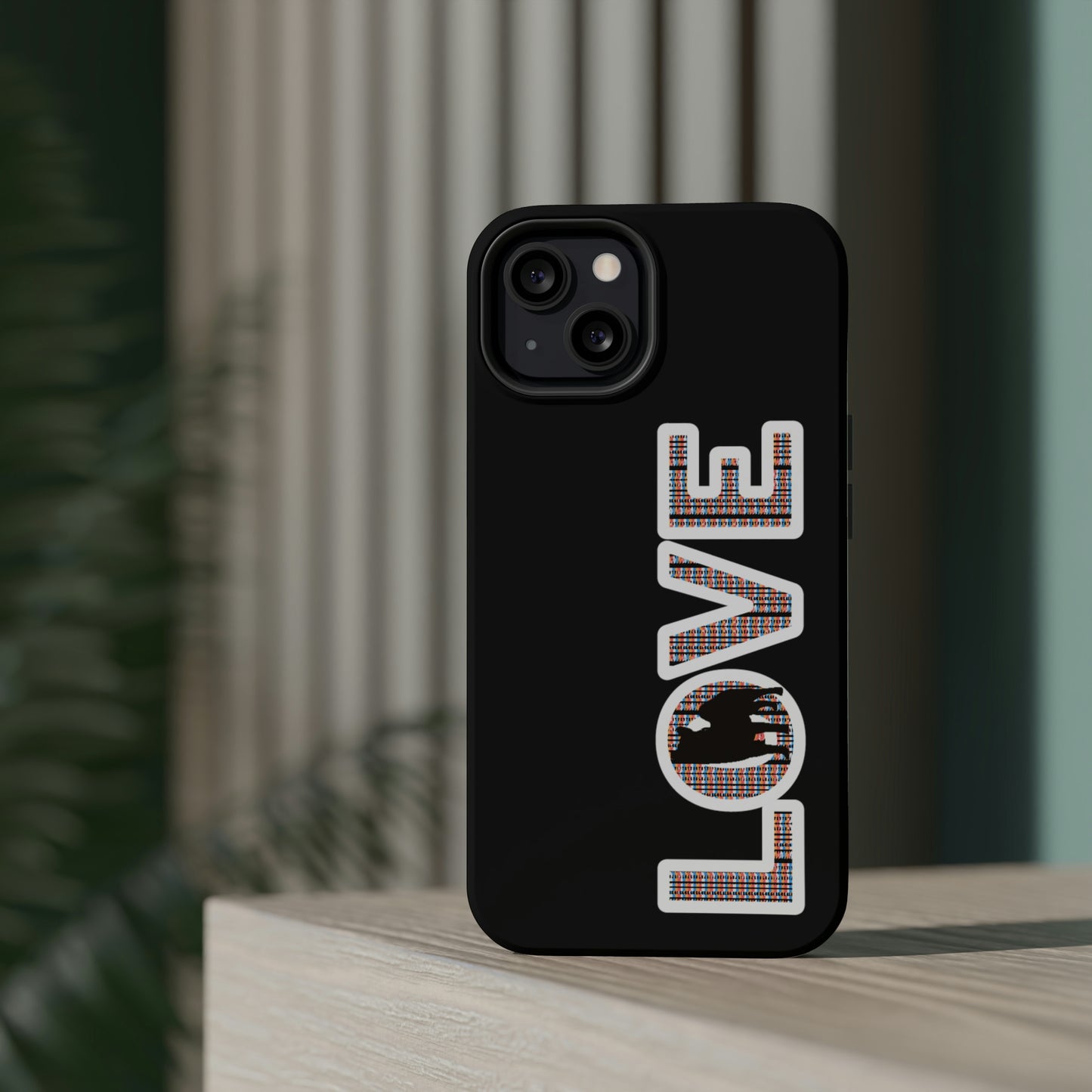 Shiba Inu Phone Case - "LOVE" design - Stylish iPhone, Shiba Love Design MagSafe Phone Case - Dual Layer Protection for iPhone Tough Cases