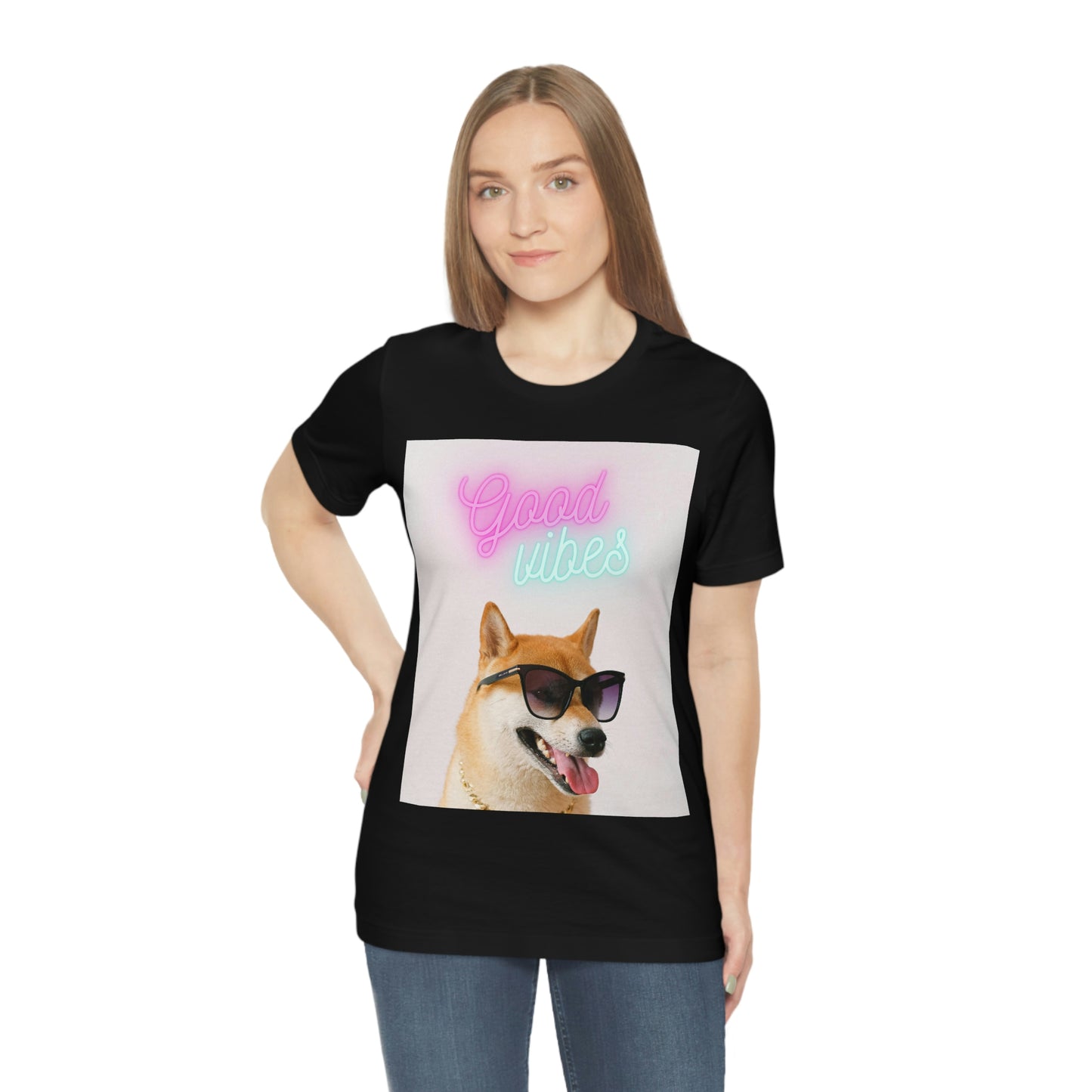 Good Vibes | Shiba Inu | Unisex Jersey Short Sleeve Tee