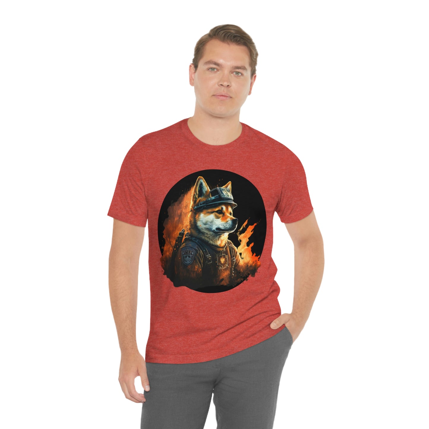 Shiba Inu Firefighter T-Shirt | Support Our Brave First Responders | Soft Cotton Tee with High-Quality Print