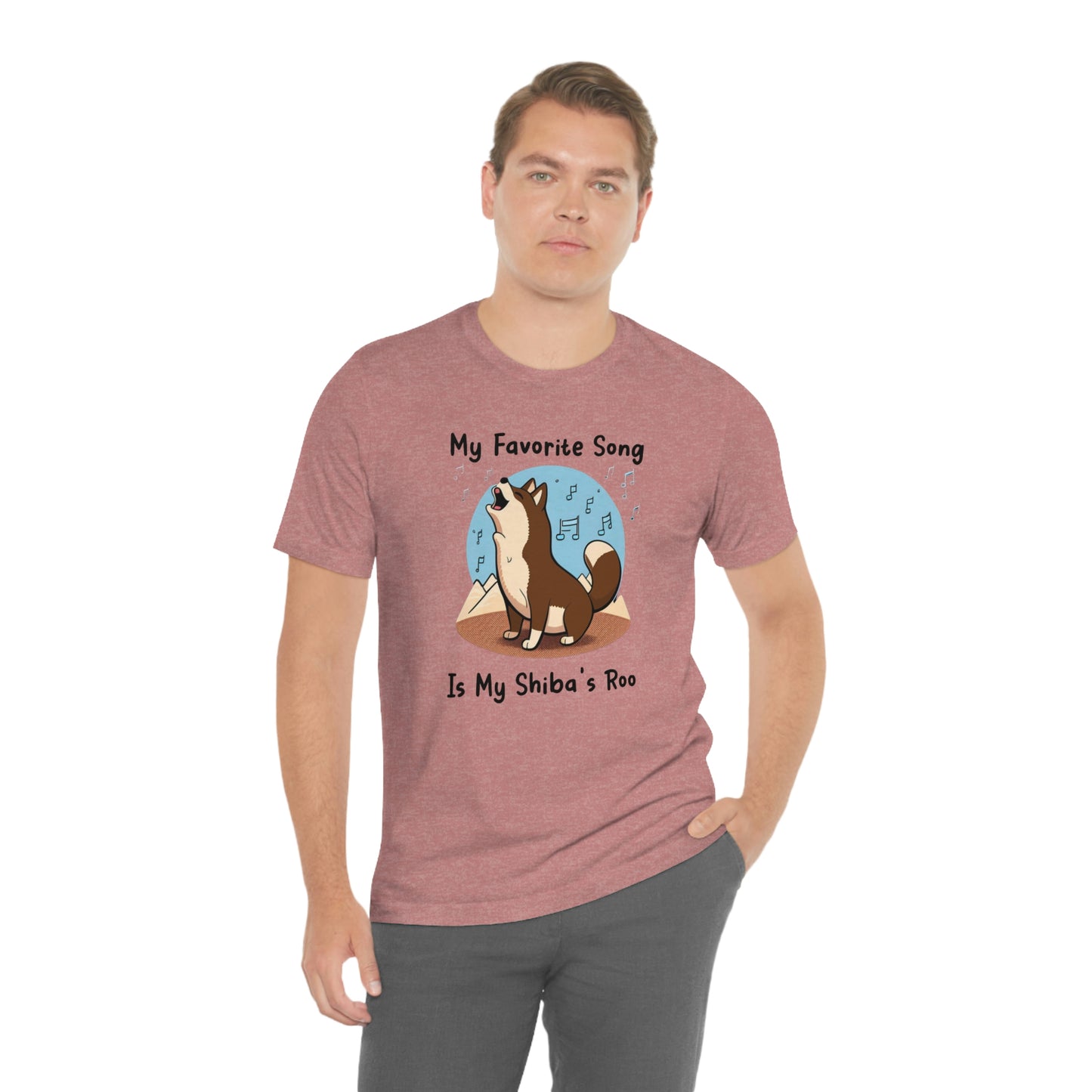 My Favorite Song - Black Ink | Dk Brown Shiba Inu | Unisex Jersey Short Sleeve Tee