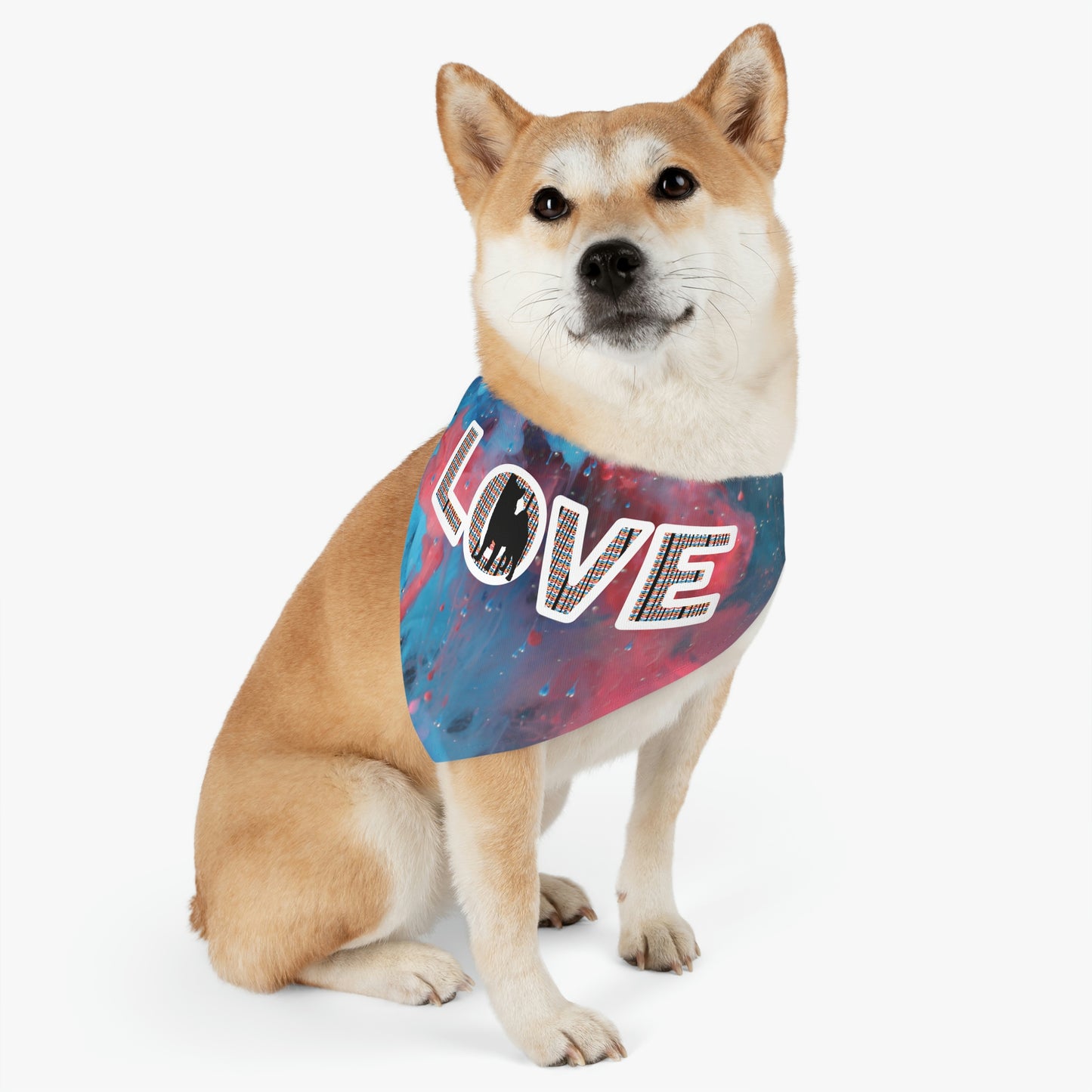 Shiba Inu Pet Bandana - Love Shiba Design Pet Bandana Collar - Durable, Washable, and Fun for All Pets! Great Shiba Inu Gift