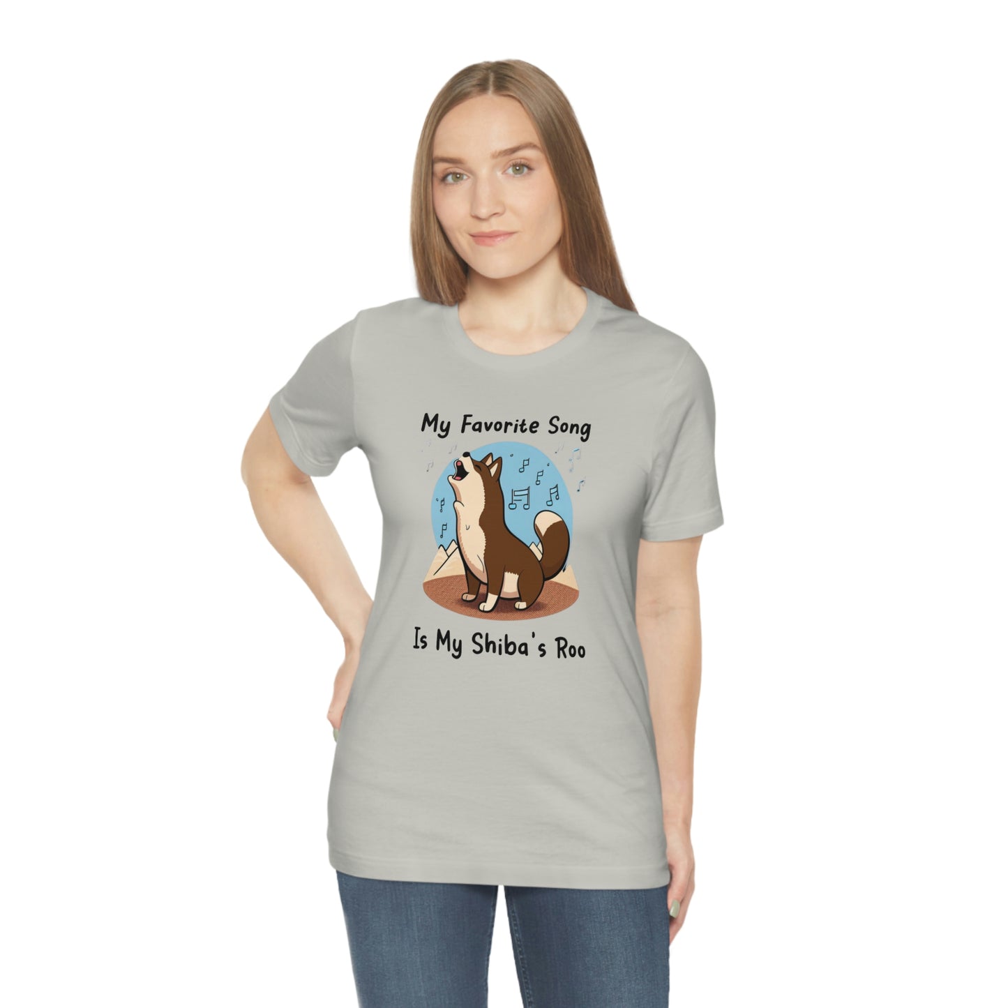 My Favorite Song - Black Ink | Dk Brown Shiba Inu | Unisex Jersey Short Sleeve Tee