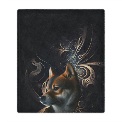 Black and Brown Shiba Inu | Minky Blanket