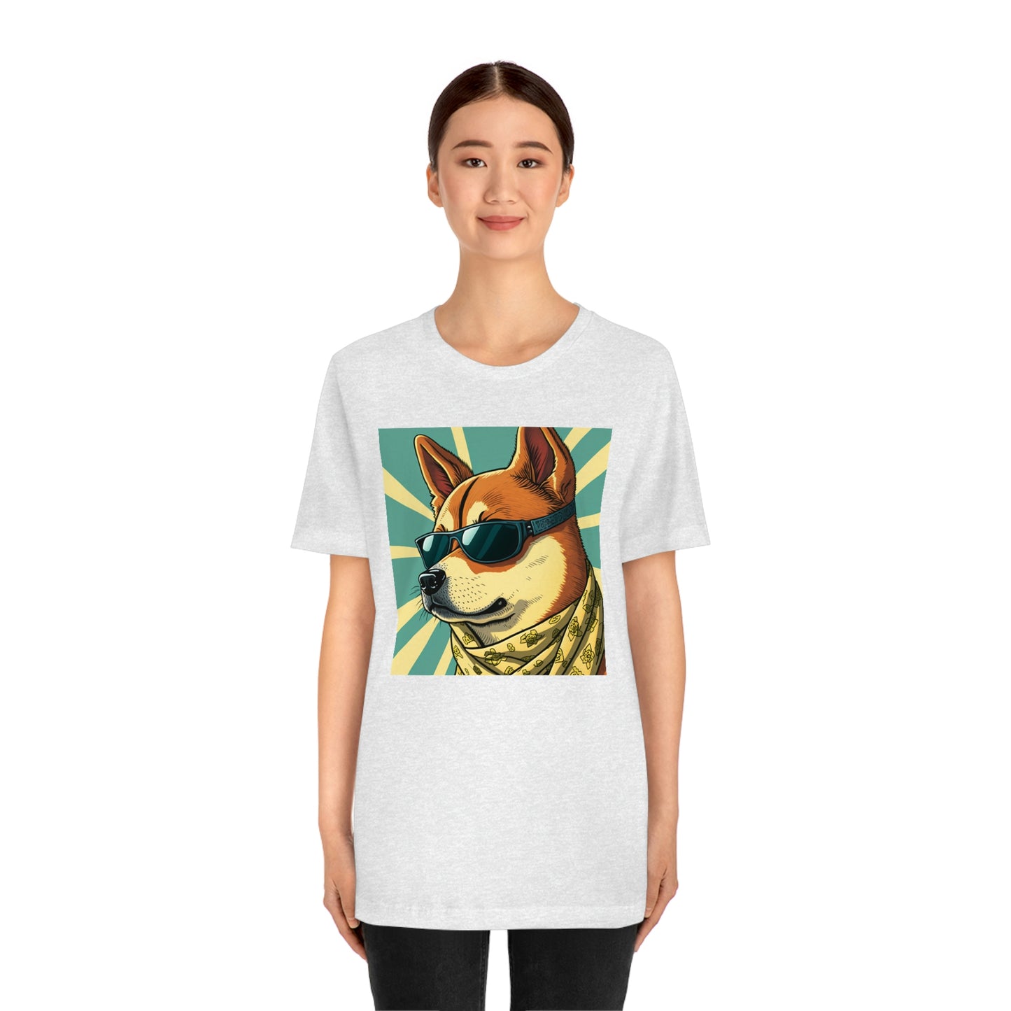 Trendy Shiba Inu T-Shirt | Cartoon Bandana and Sunglasses Design | Shiba Tee with High-Quality Print | Great Gift Idea